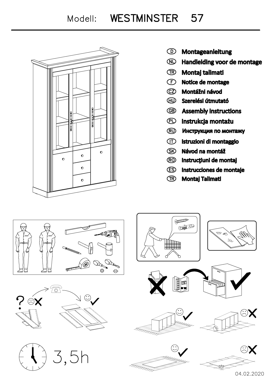 Home affaire Westminster Assembly instructions