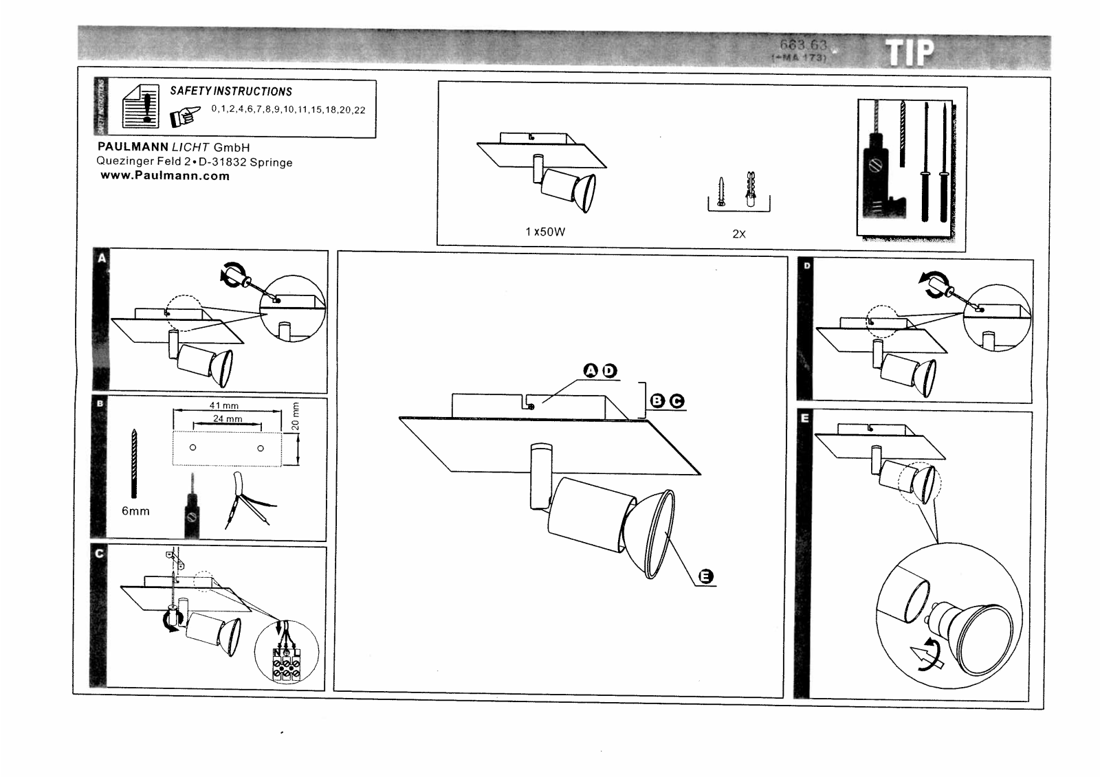 Paulmann 66363 Safety instructions - ManualMachine.com