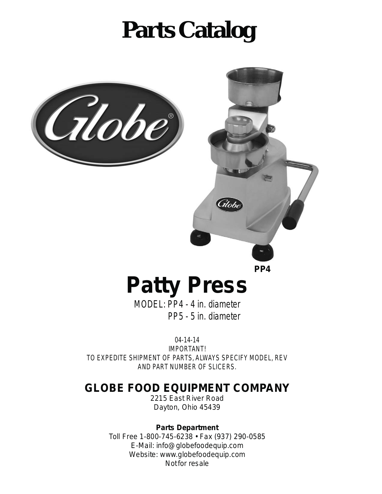 Globe PP5 Parts List