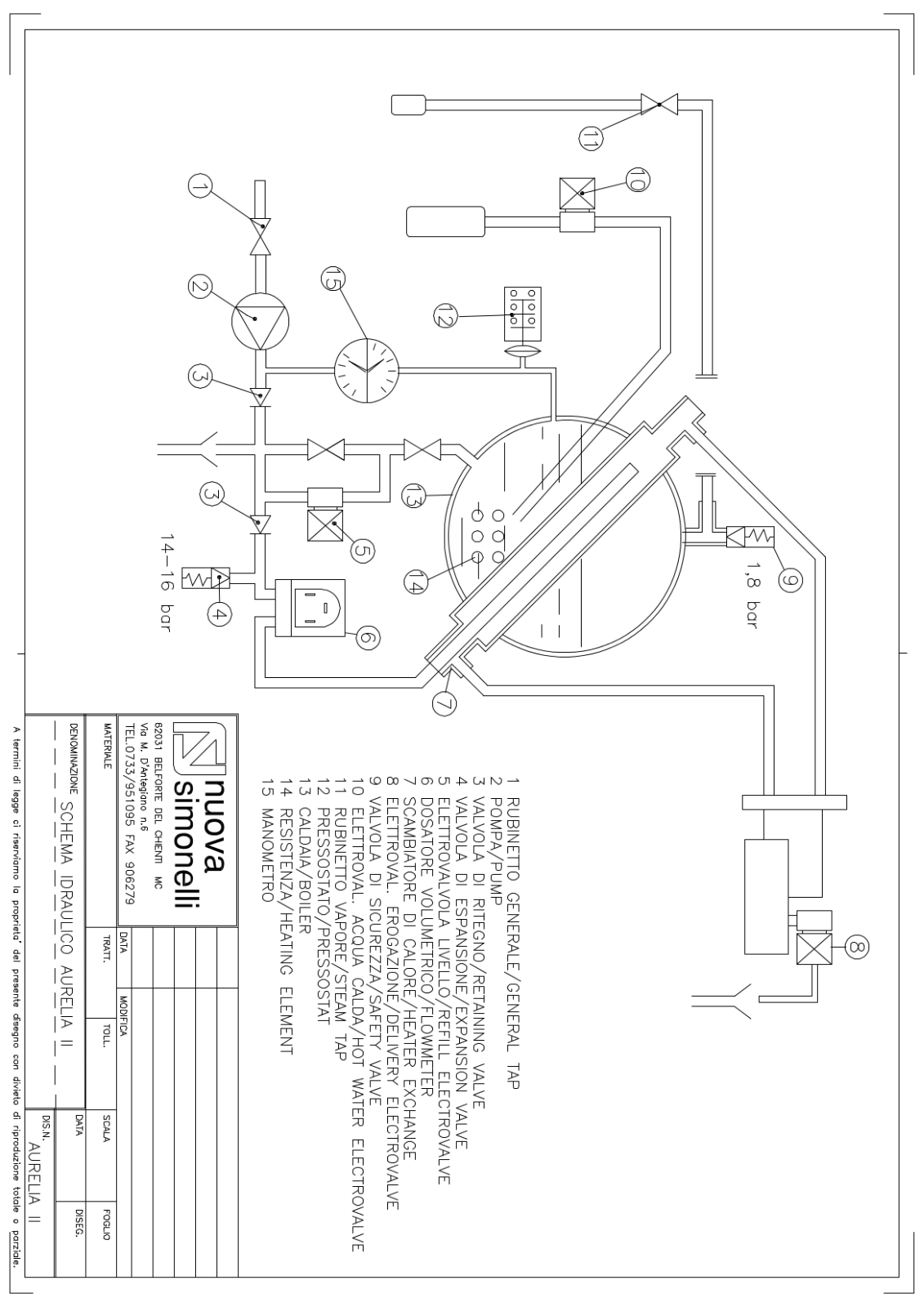 Nuova Simonelli Aurelia II Drawing