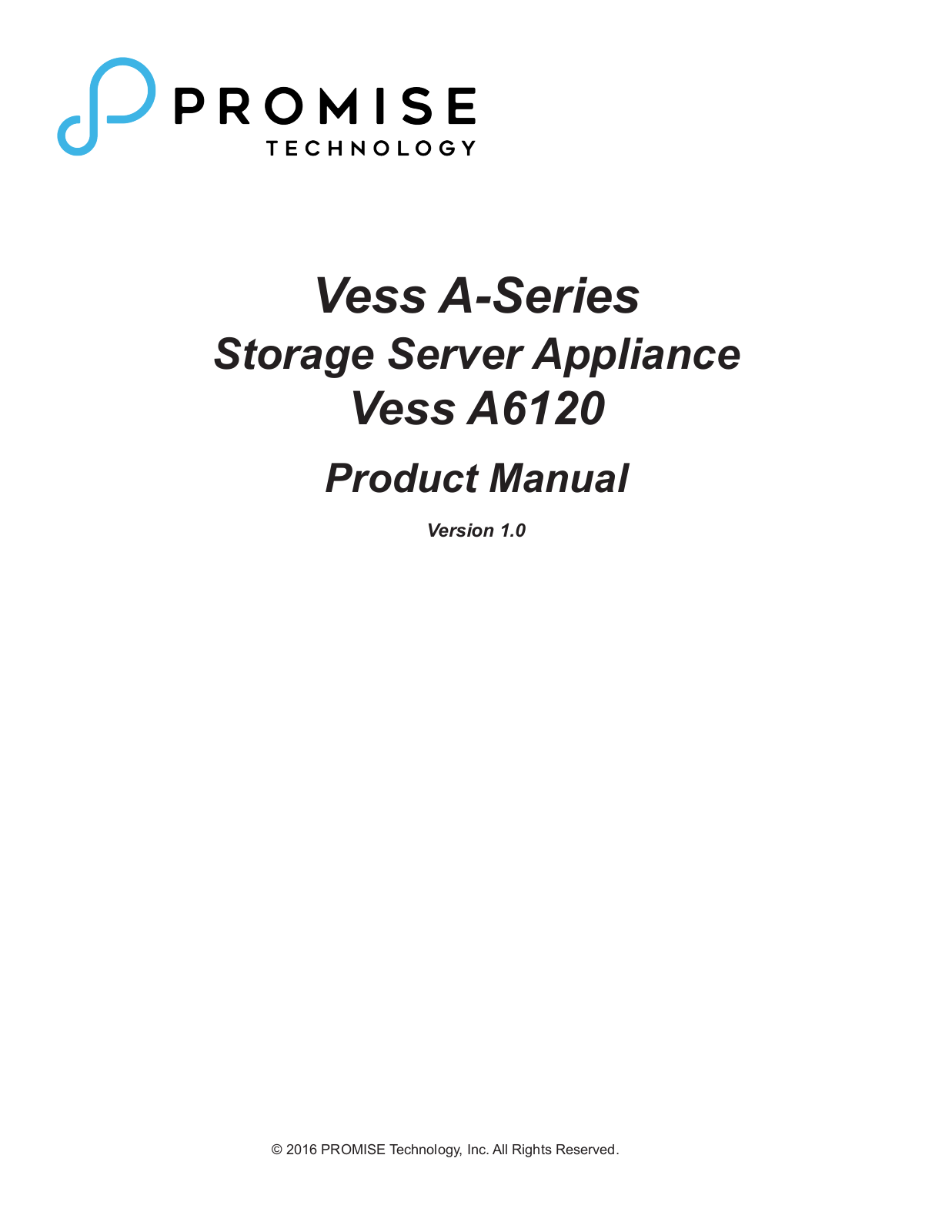 Promise Vess Black A6120-MS 32TB operation manual