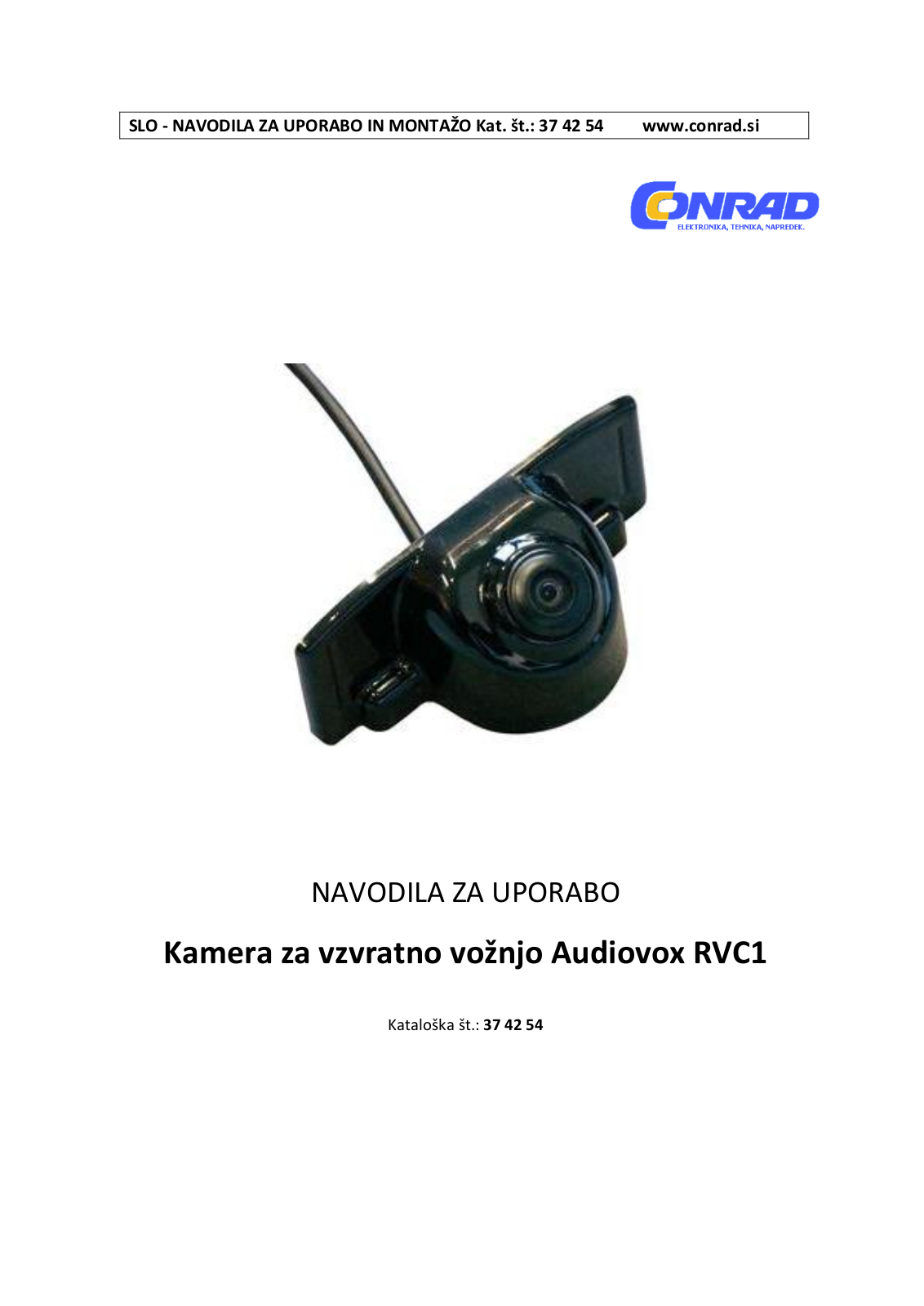 Audiovox RVC1 Operating Instructions