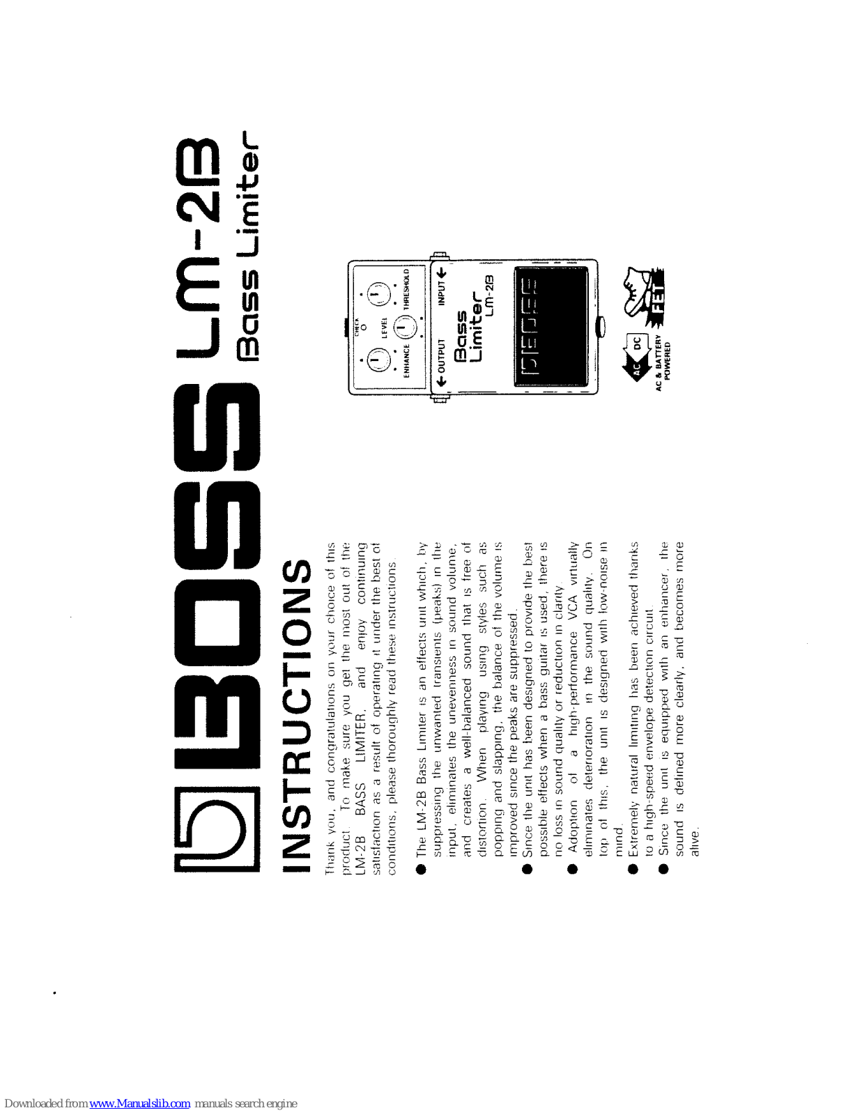 Boss LM-2B Instructions Manual