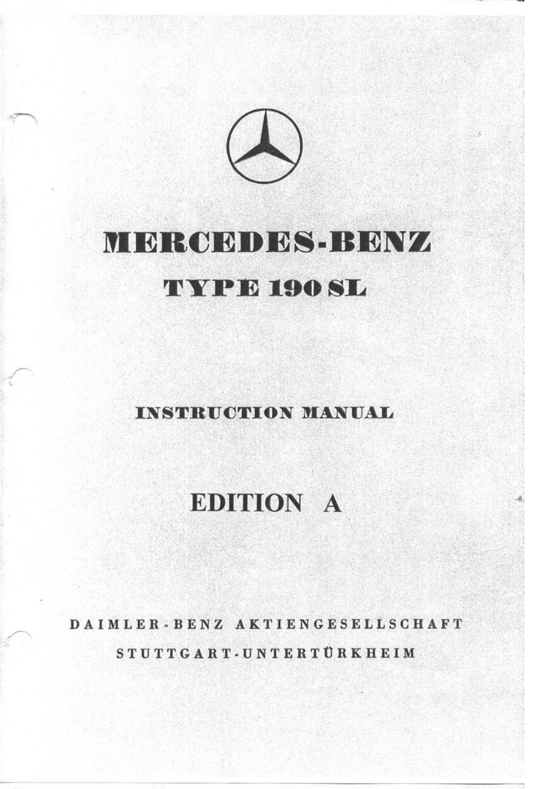 Mercedes 190 1955 User Manual