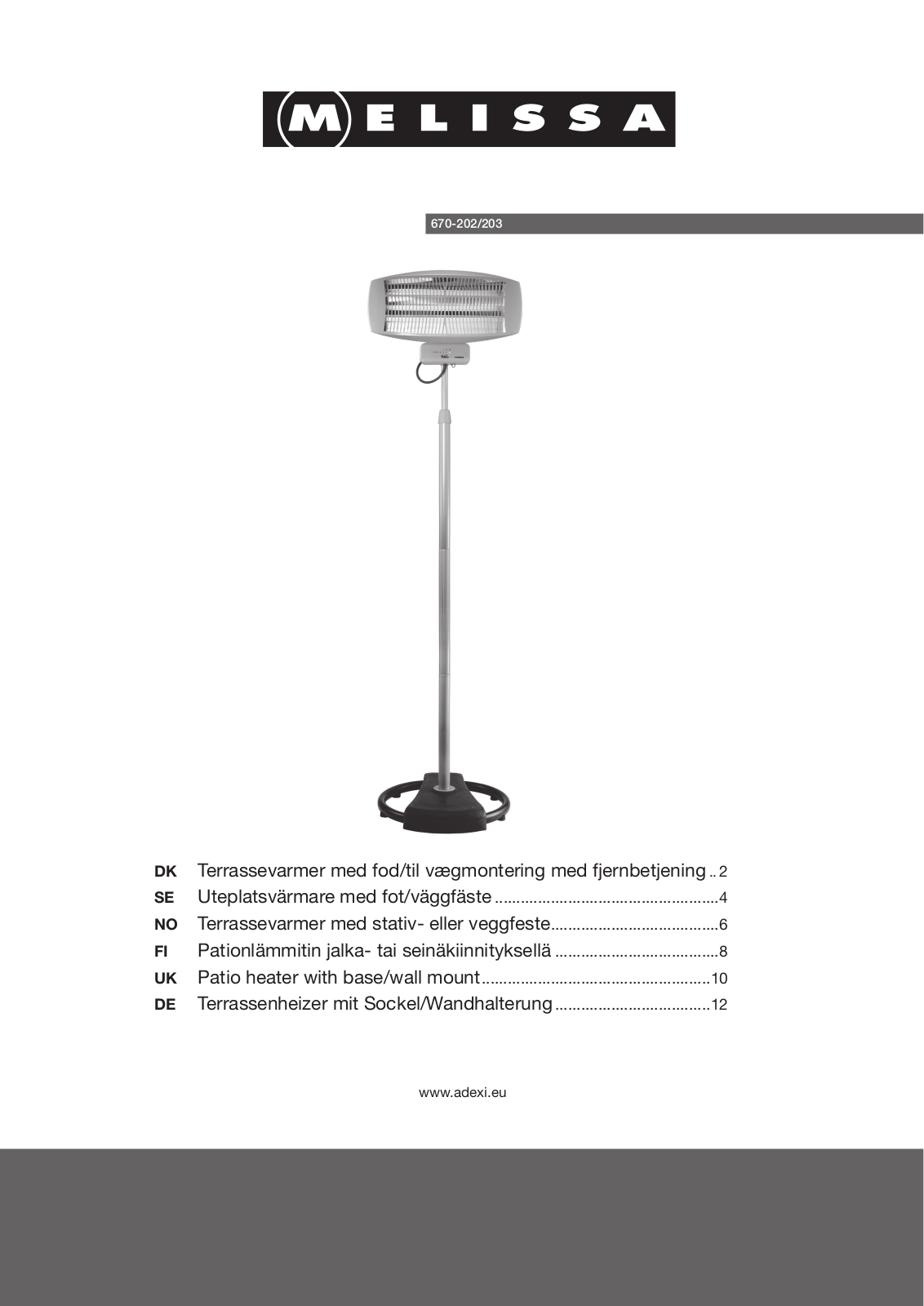 Melissa 670-202, 670-203 User Manual