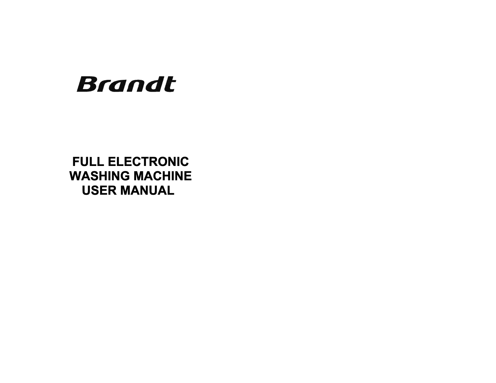 Brandt WFE1266E User Manual