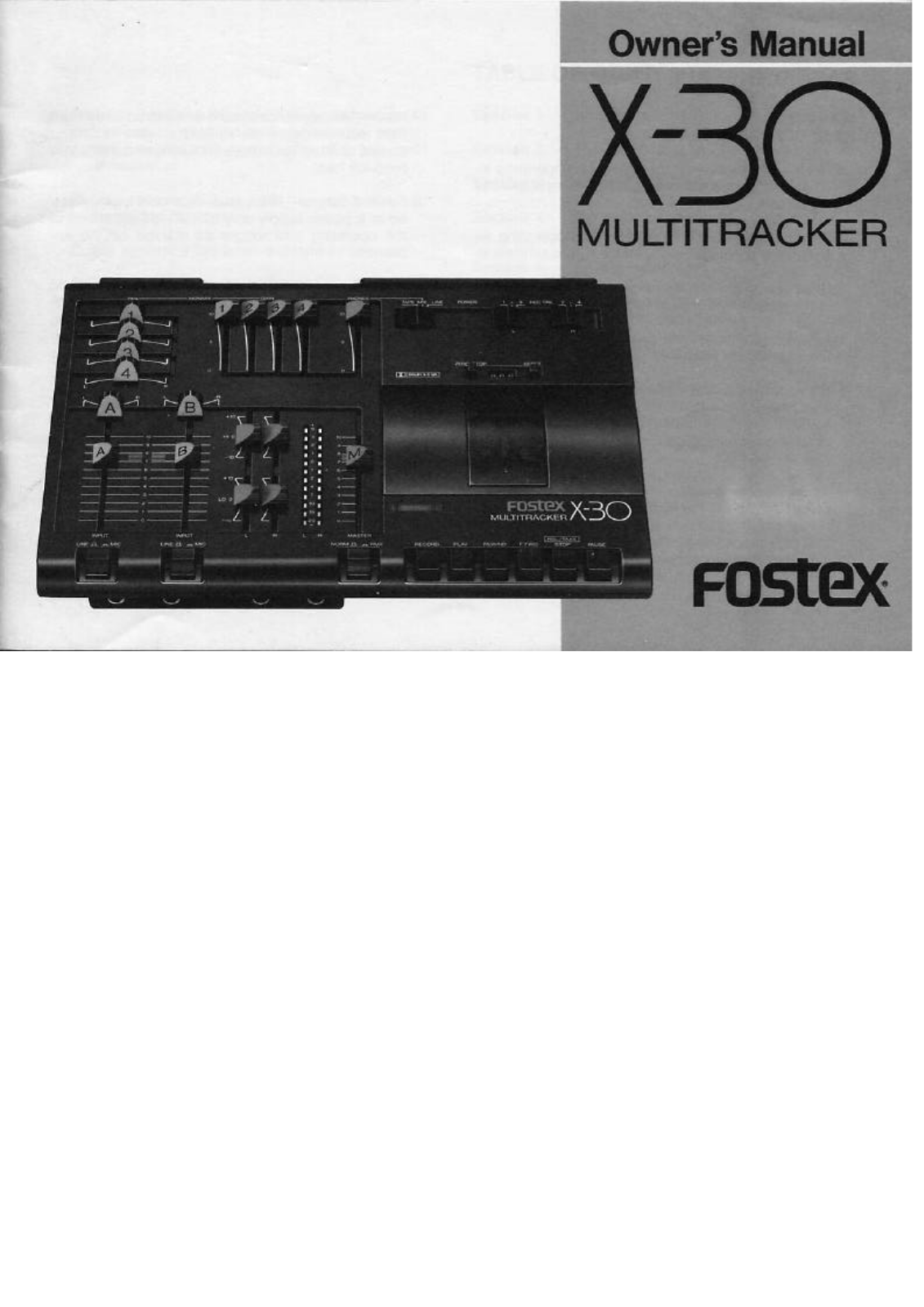 Fostex X-30 User Manual