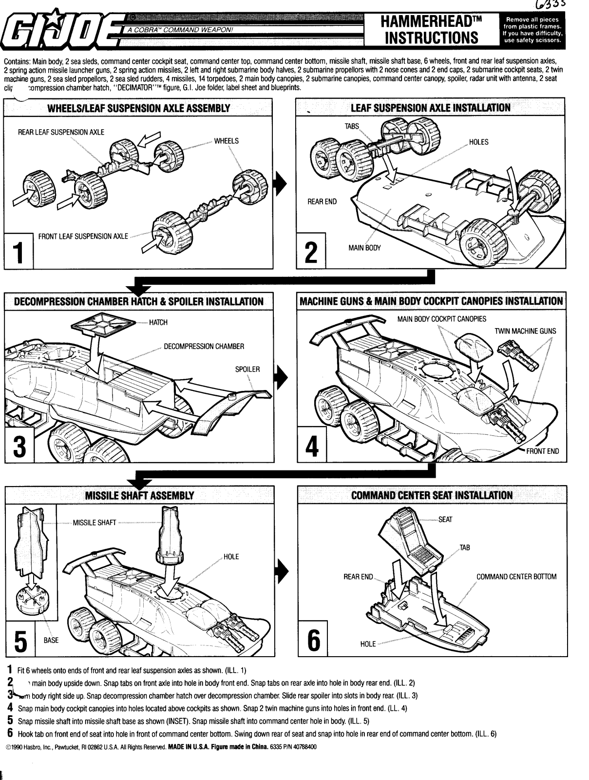 HASBRO GIJoe Hammerhead User Manual