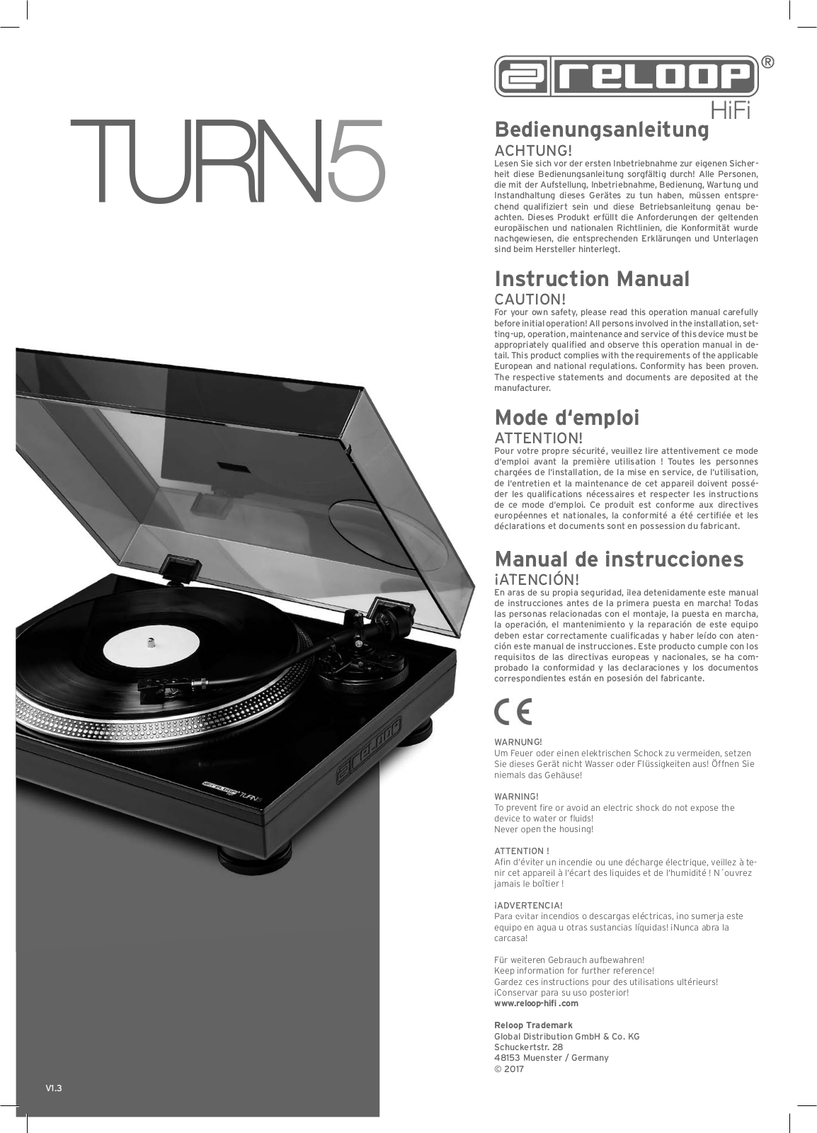 Reloop TURN 5 Instruction Manual