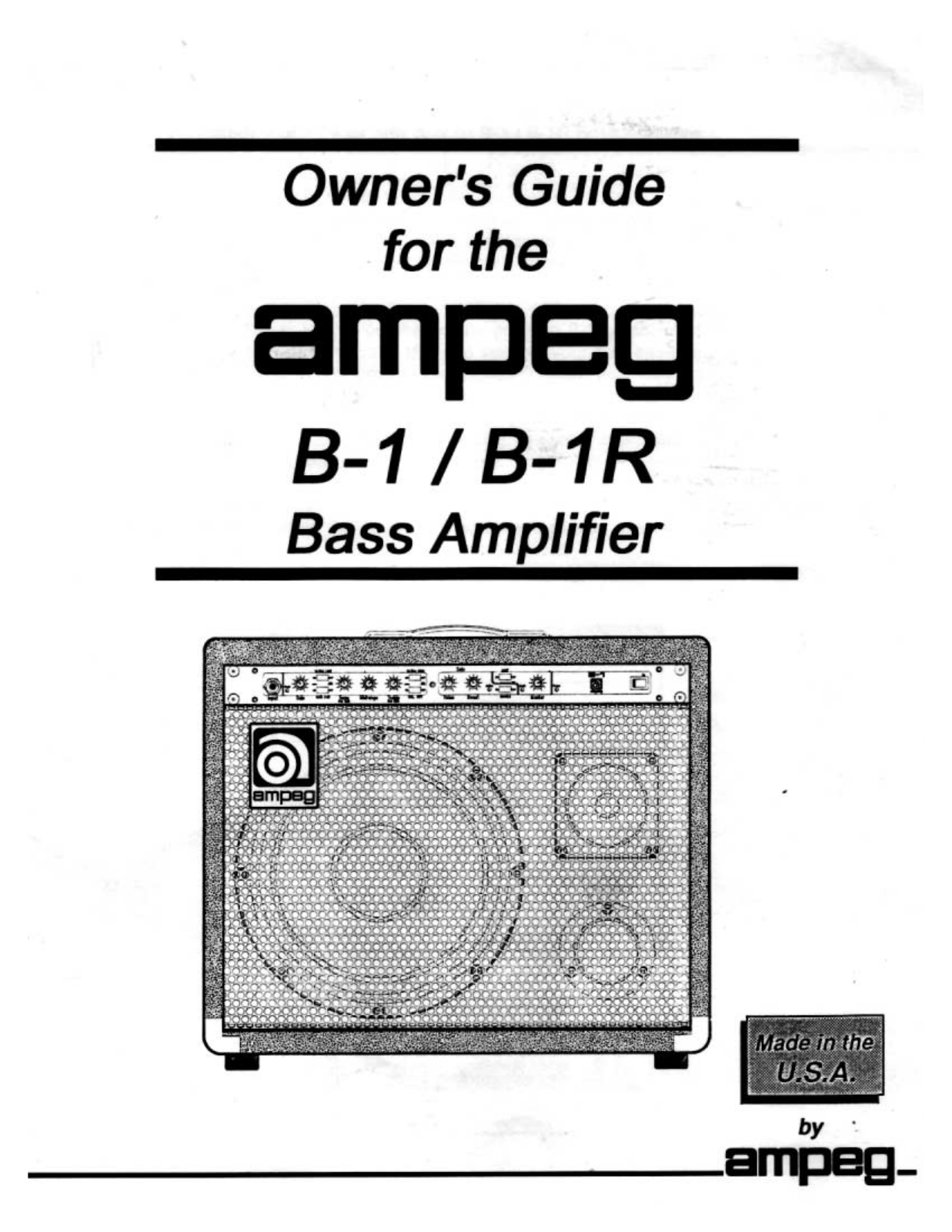 AMPEG B1R, B1 Owner's Manual