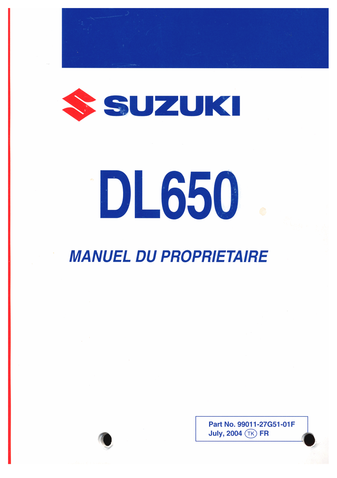 SUZUKI DL650 V-Strom User Manual