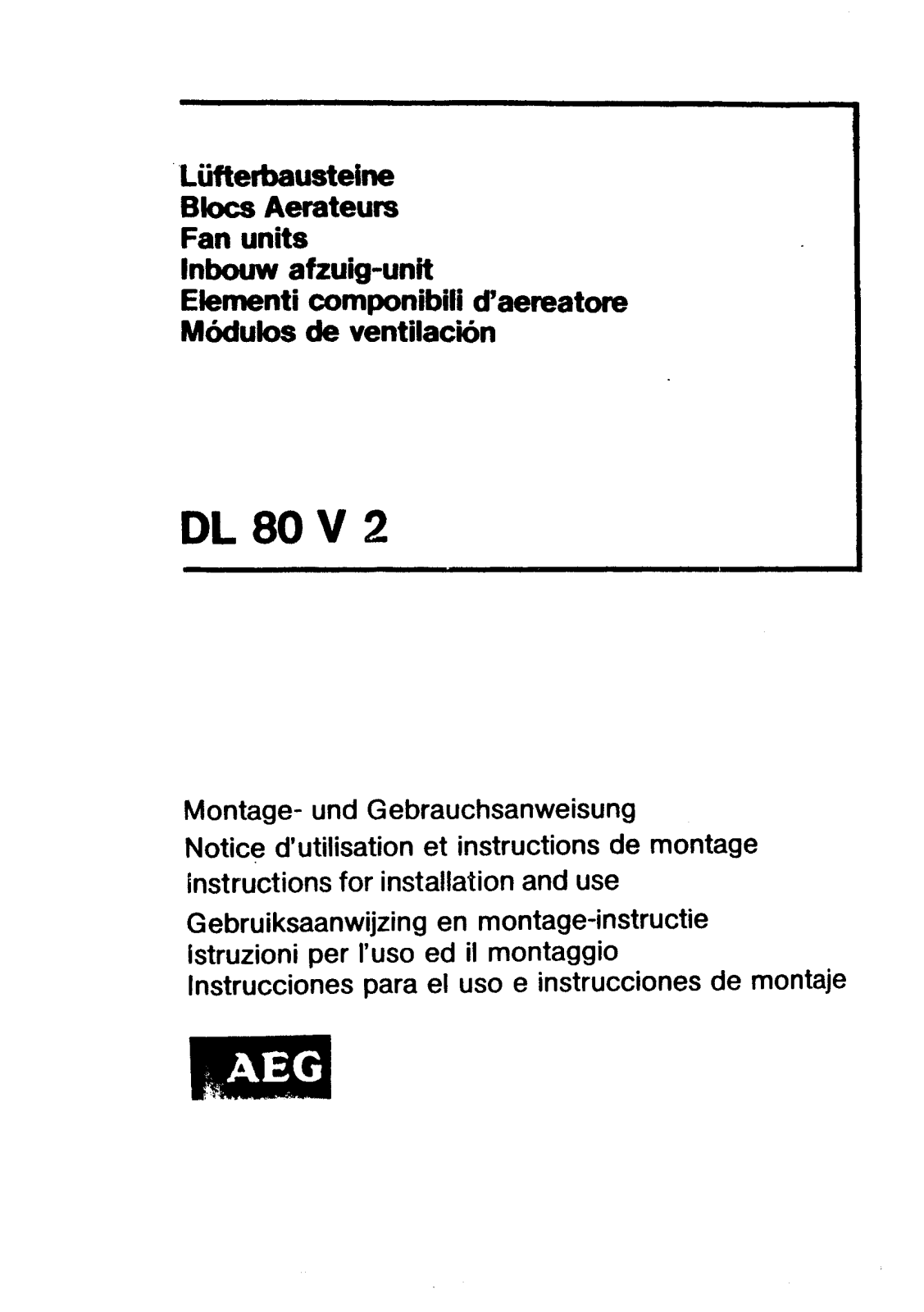 Aeg-electrolux DL 80 V 2 User Manual