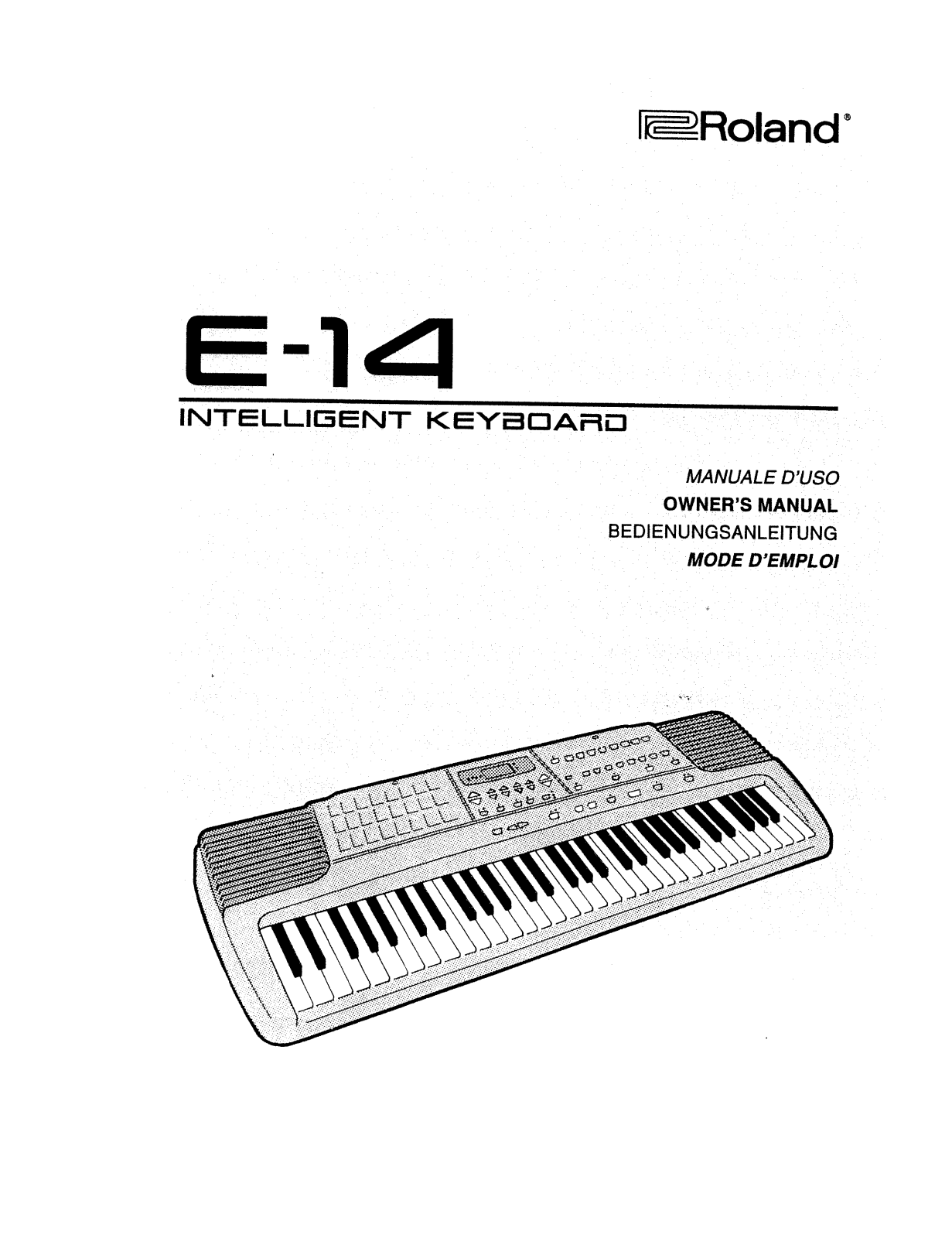 Roland Corporation E-14 Owner's Manual