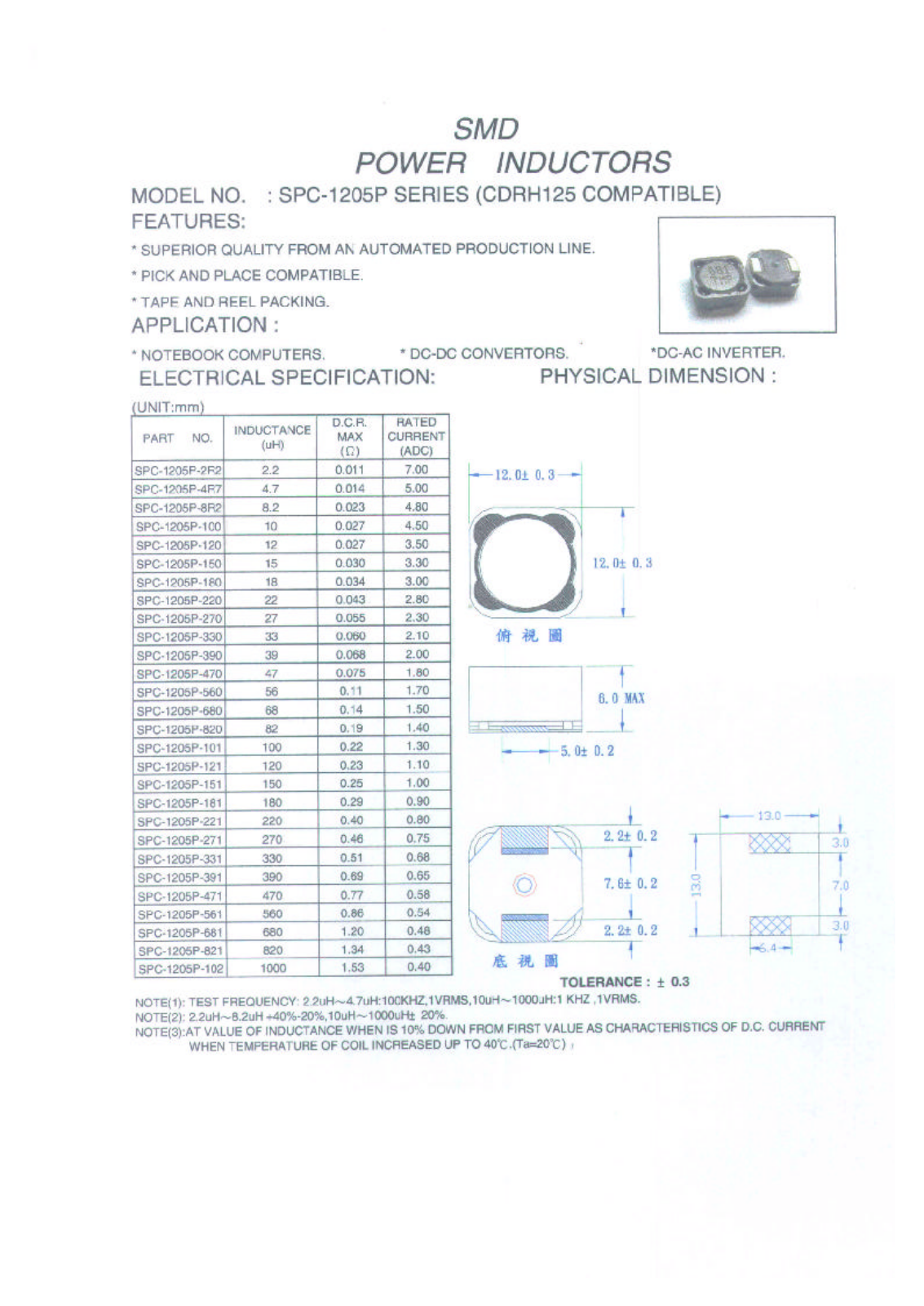 MICRO SPC-1205P-100, SPC-1205P-101, SPC-1205P-102, SPC-1205P-120, SPC-1205P-121 Datasheet