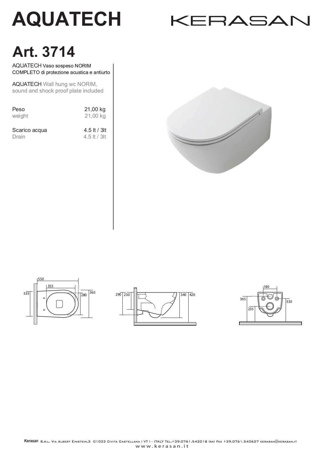 KERASAN AQUATECH 3714 Datasheet