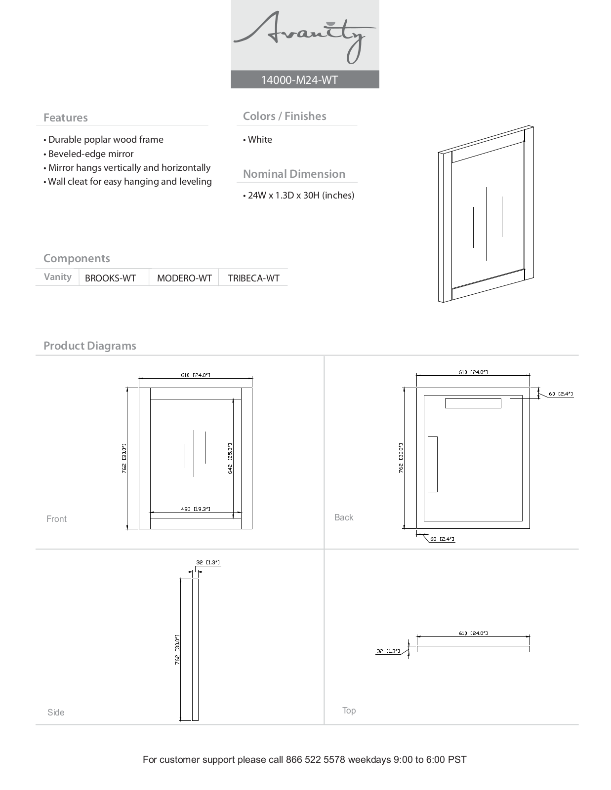 Avanity 14000M24WT Diagram