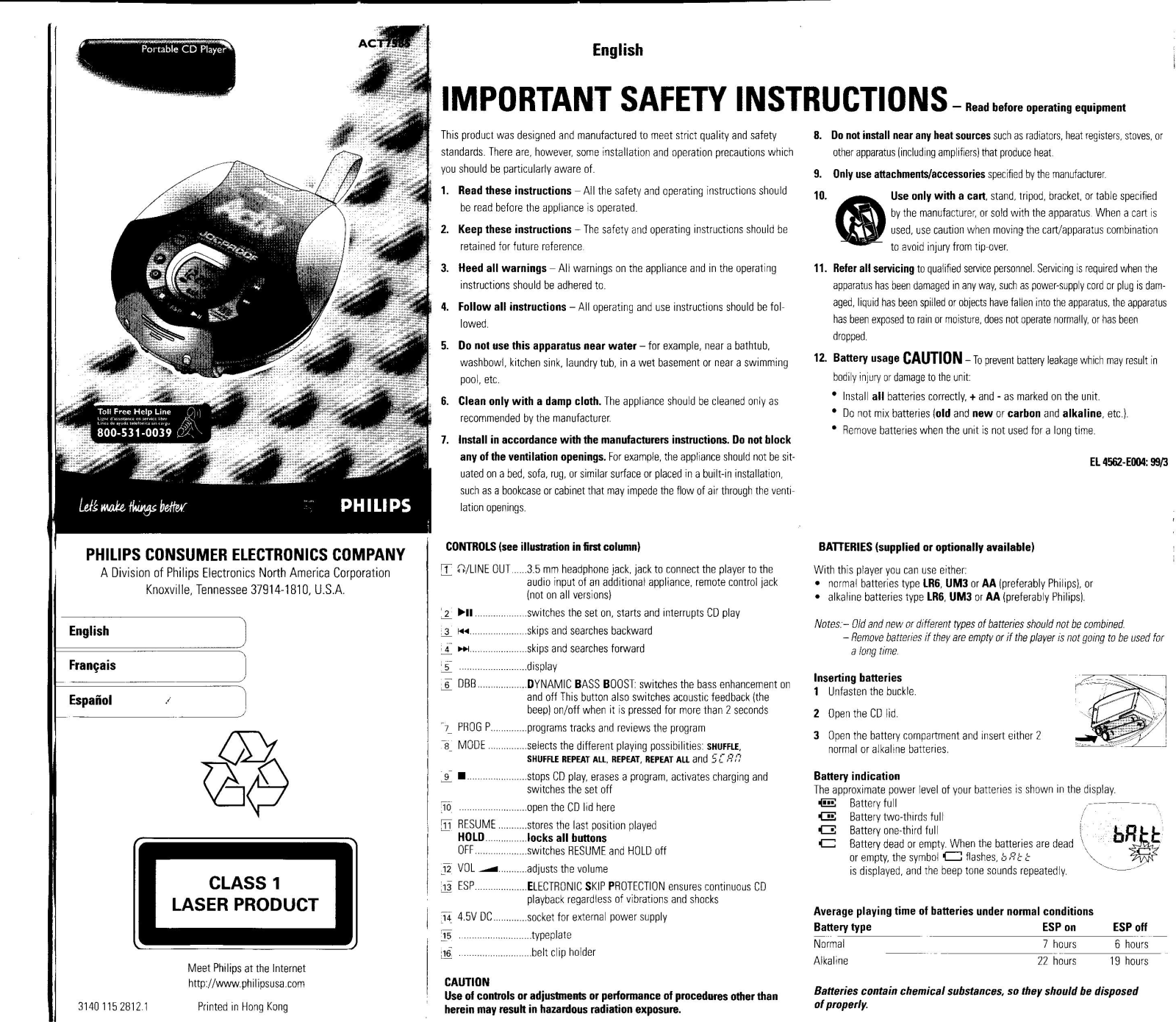 Philips ACT7583/10 User Manual