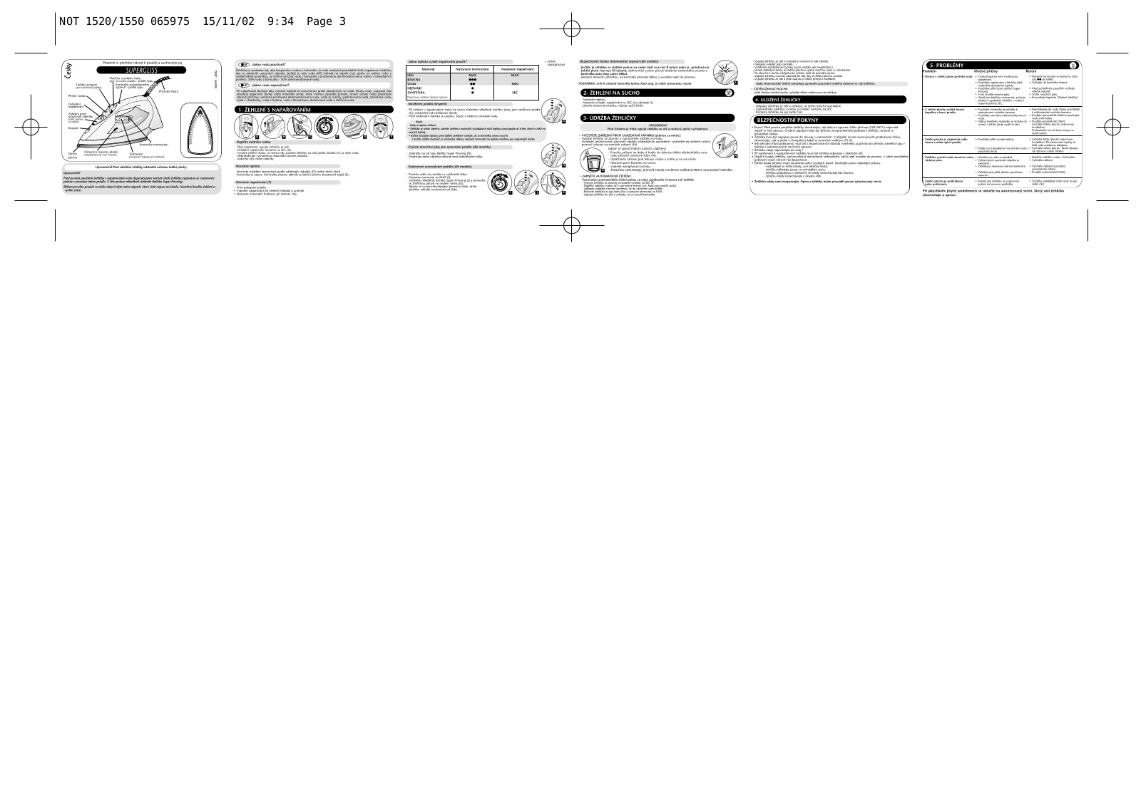 Tefal 1550 12 Supergliss 50 User Manual