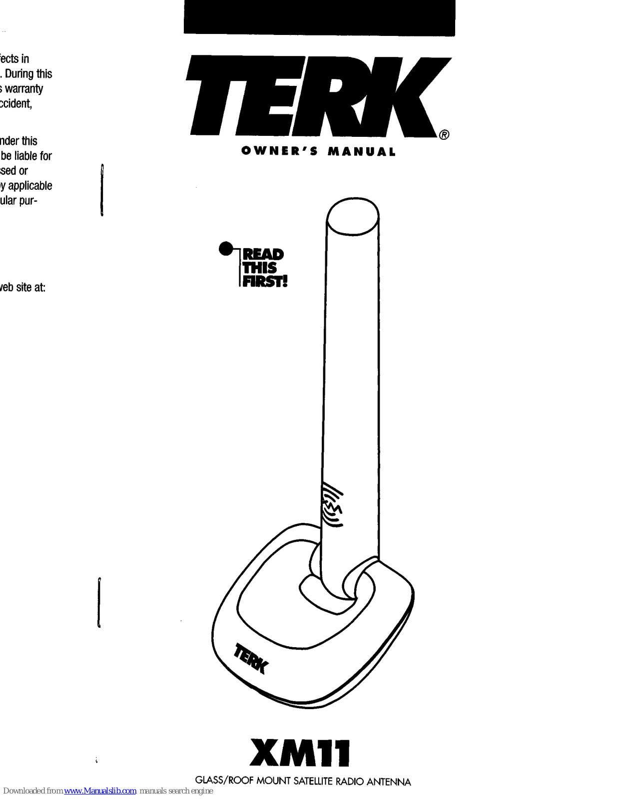 TERK Technologies xm11 Owner's Manual