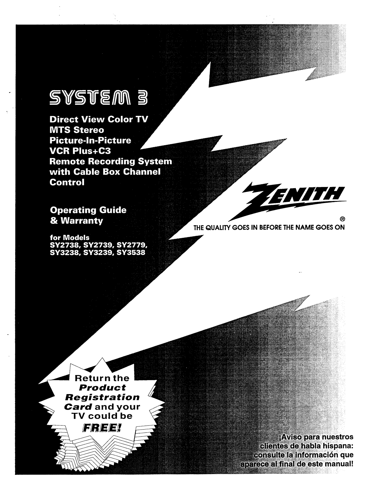 Zenith SY3538RK, SY2738RK Owner’s Manual