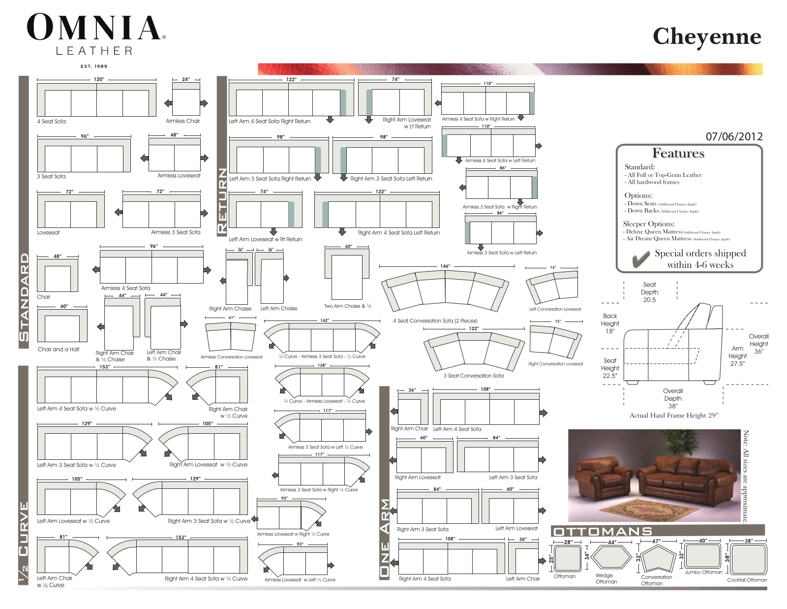 Omnia Leather W004183643 Dimensions - ManualMachine.com