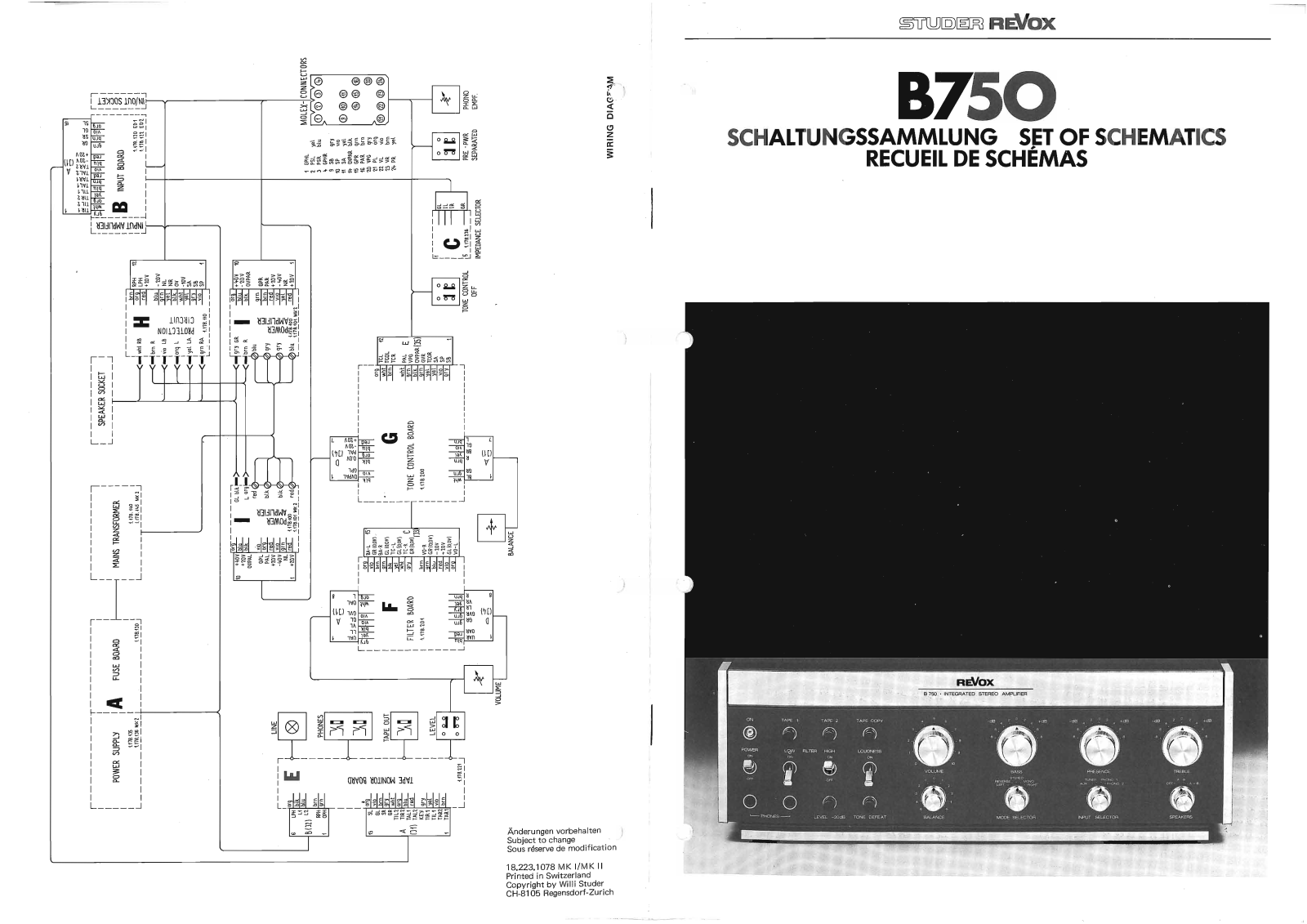 Revox B-750 Schematic