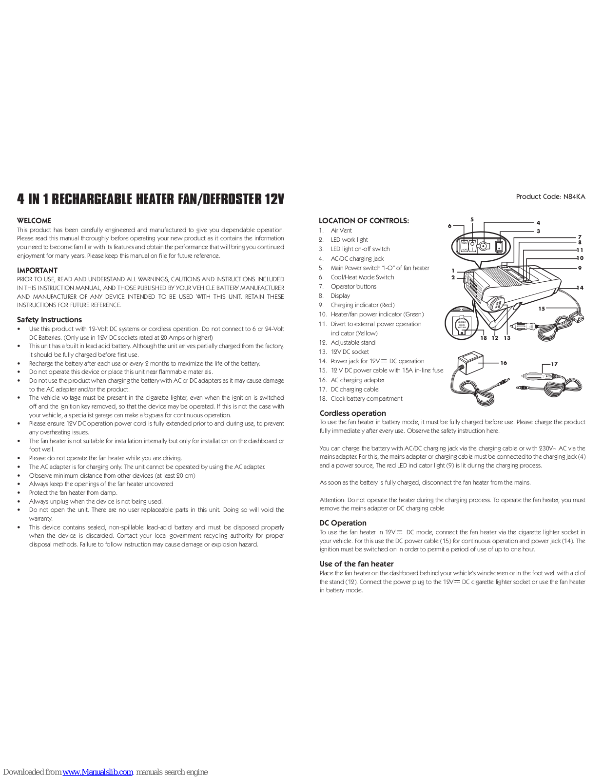 Peak N84KA User Manual