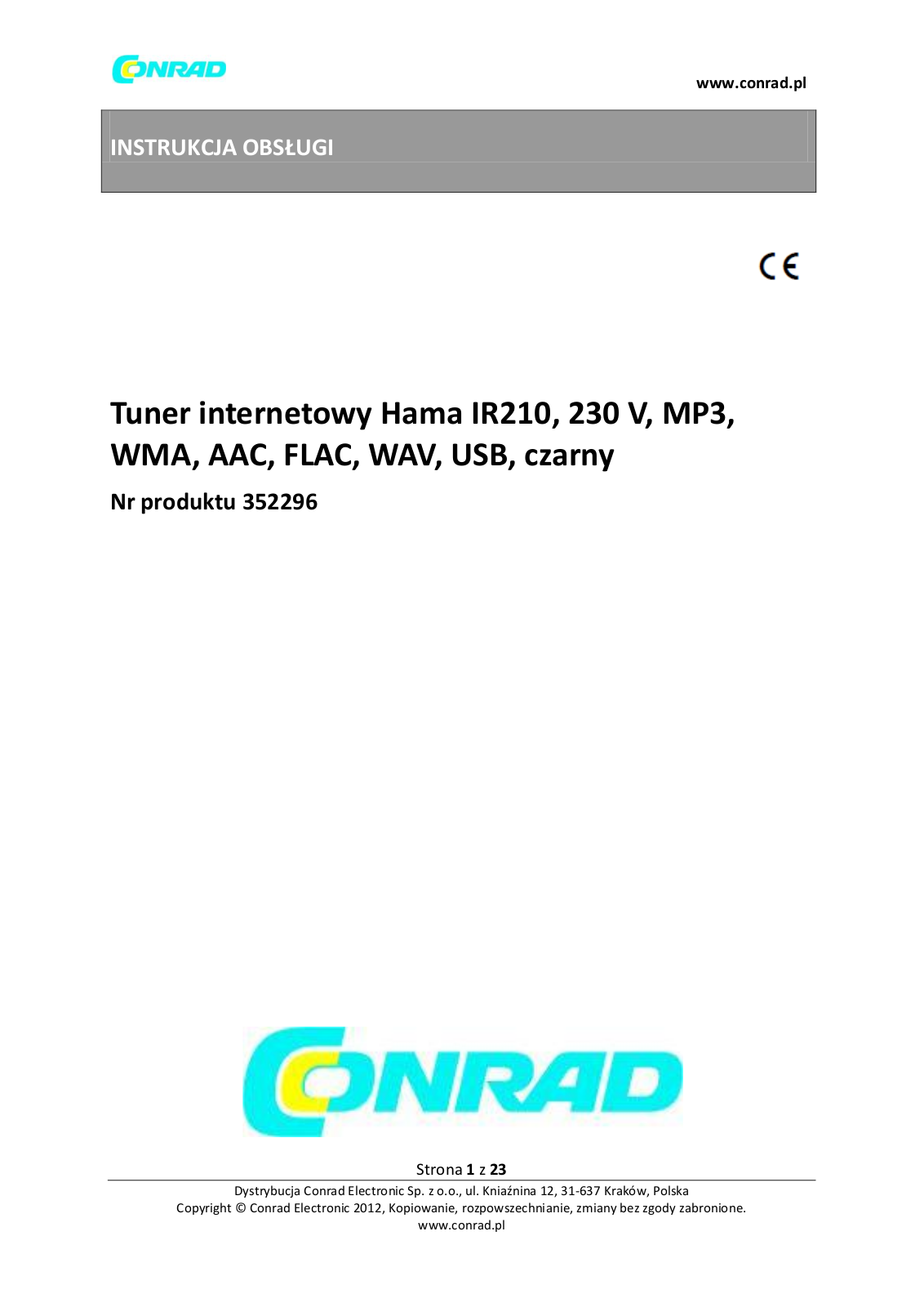 Hama 352296 User manual