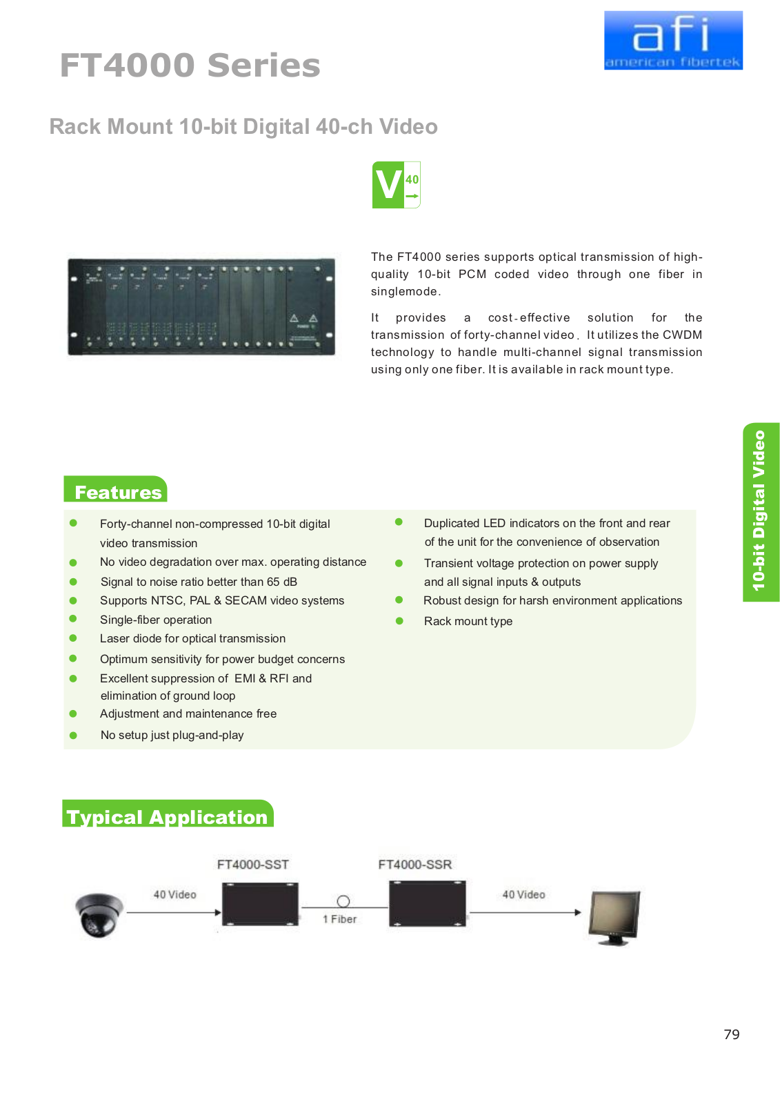 American Fibertek FT4000-SST, FT4000-SSR Specsheet