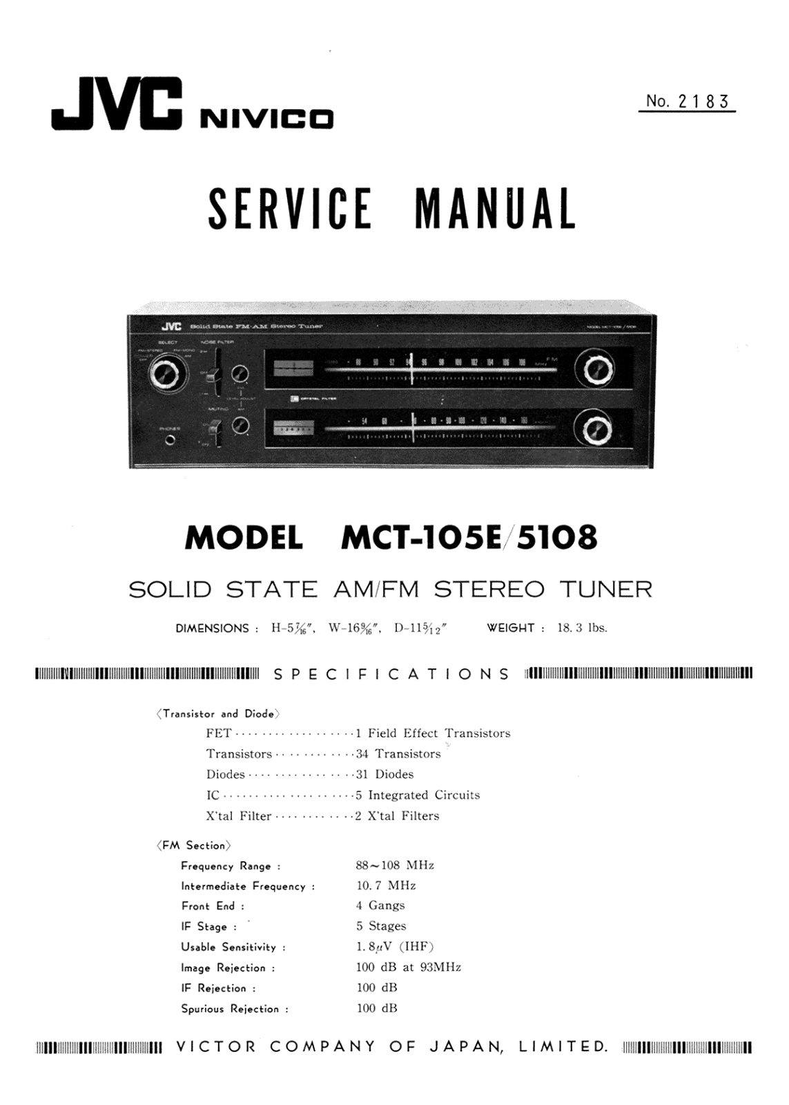 JVC MCT-105-E Service manual