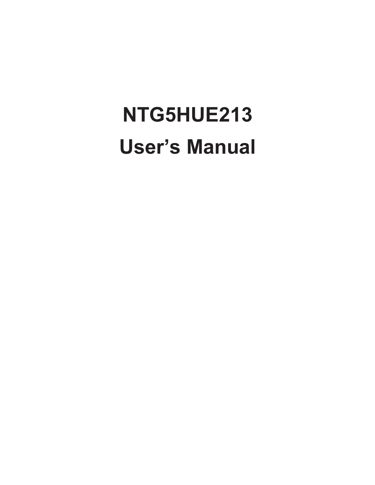 Mitsubishi Electric Sanda Works NTG5HUE213 User Manual