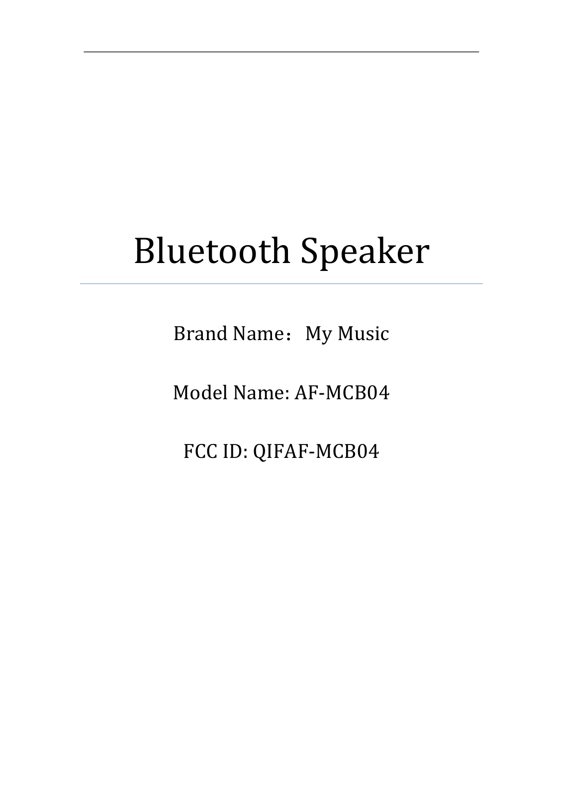 My Music Group AF MCB04 User Manual