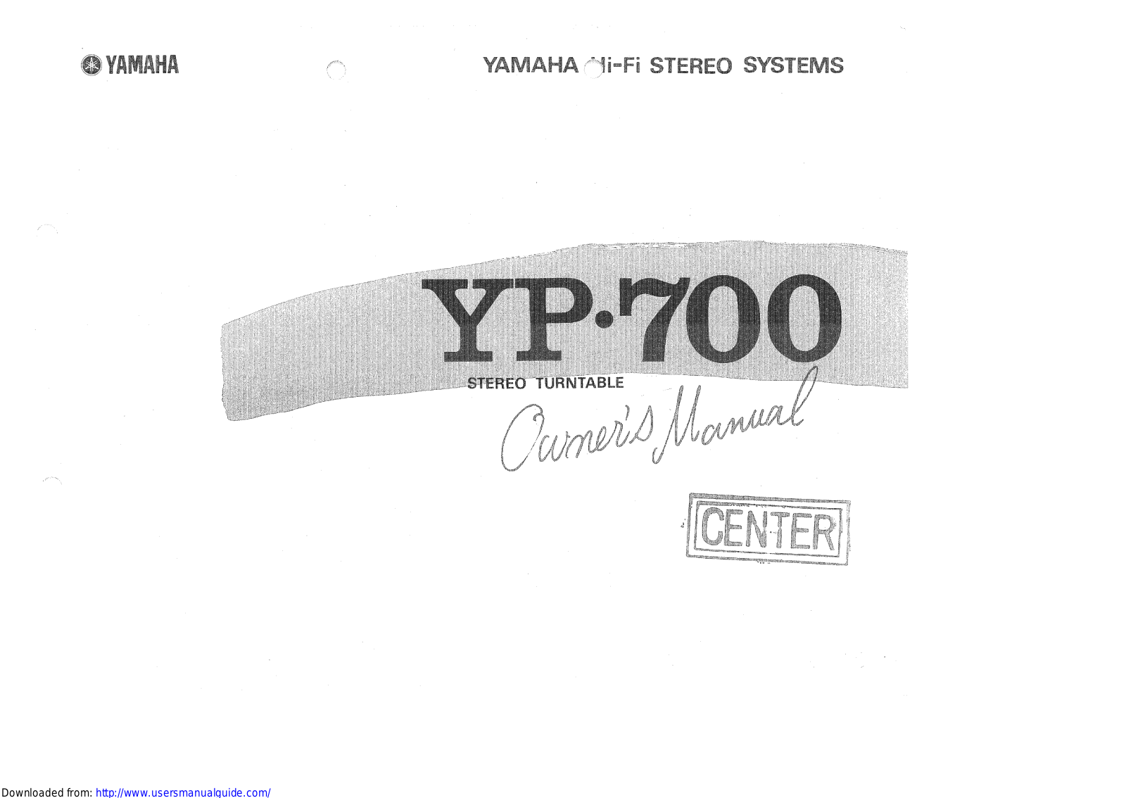 Yamaha Audio YP-700 User Manual