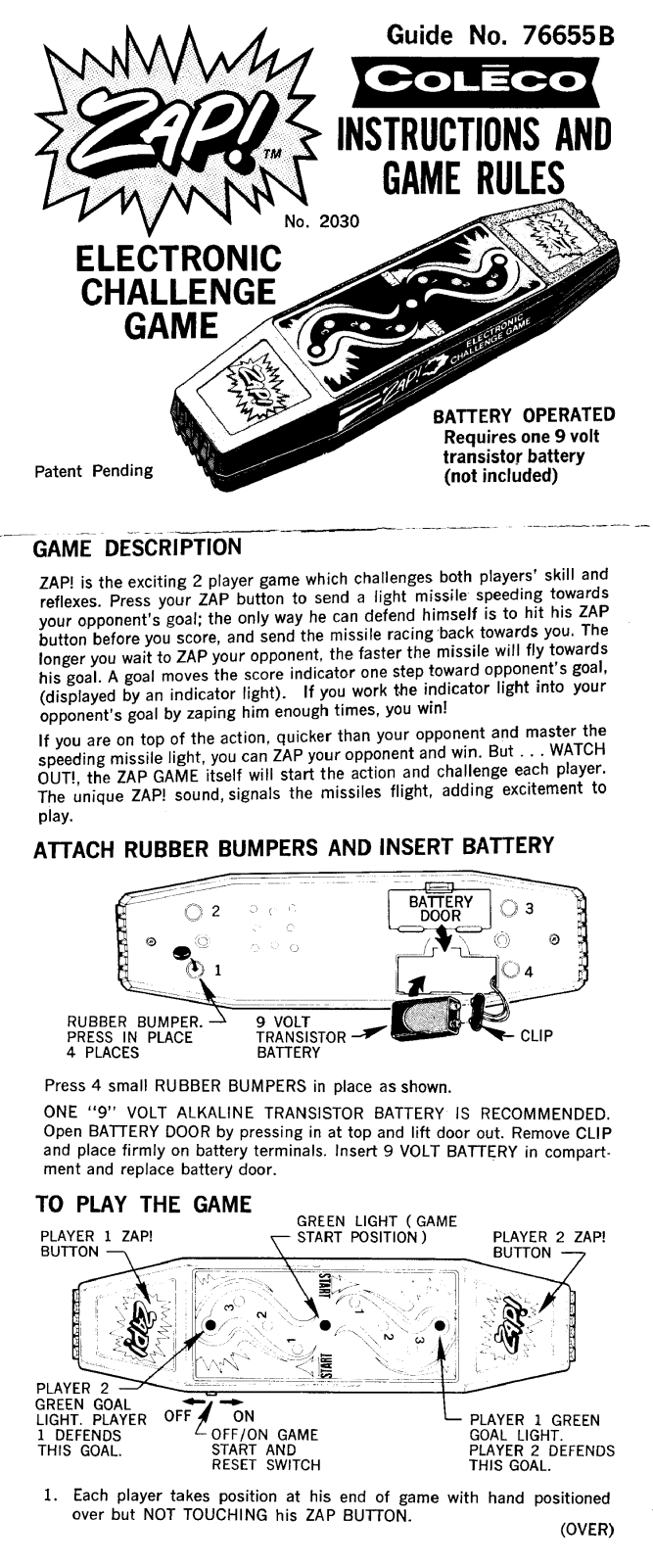 Coleco Zap User Guide