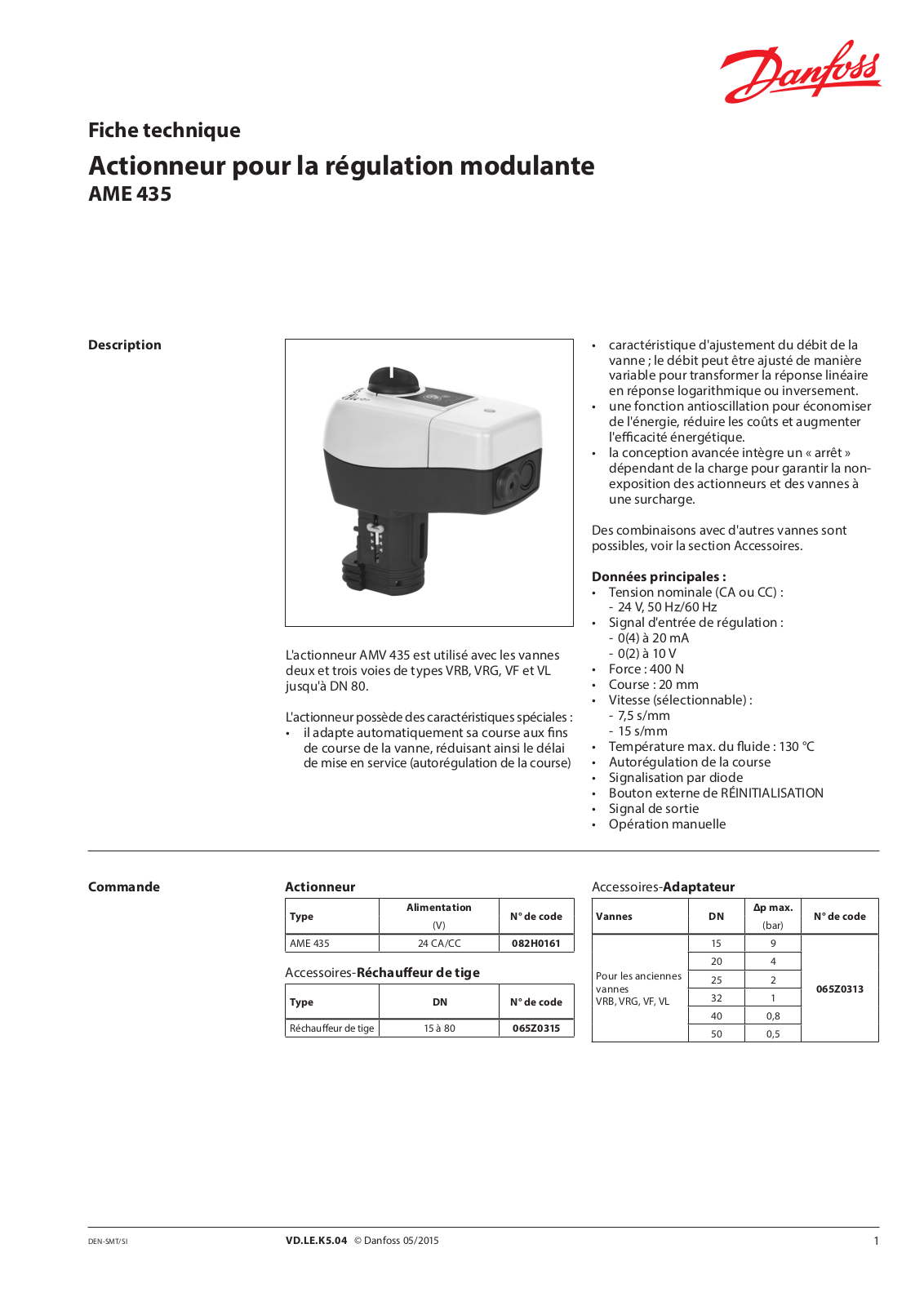 Danfoss AME 435 Data sheet