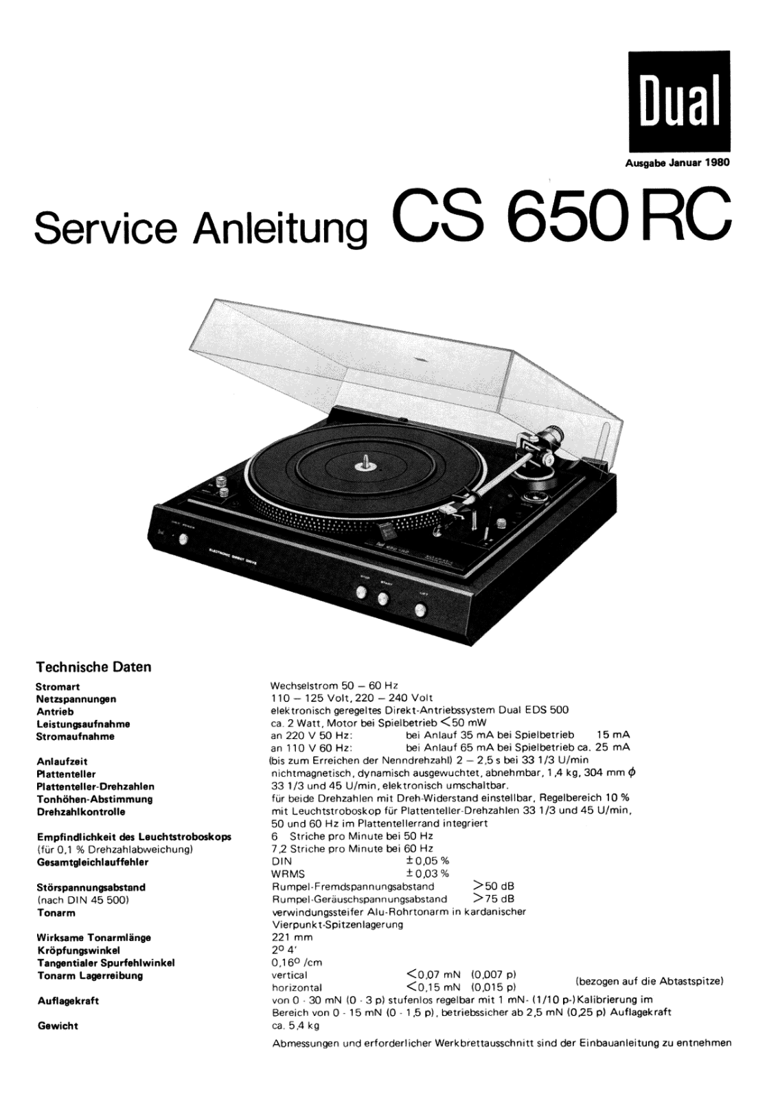 Dual CS-650-RC Service manual