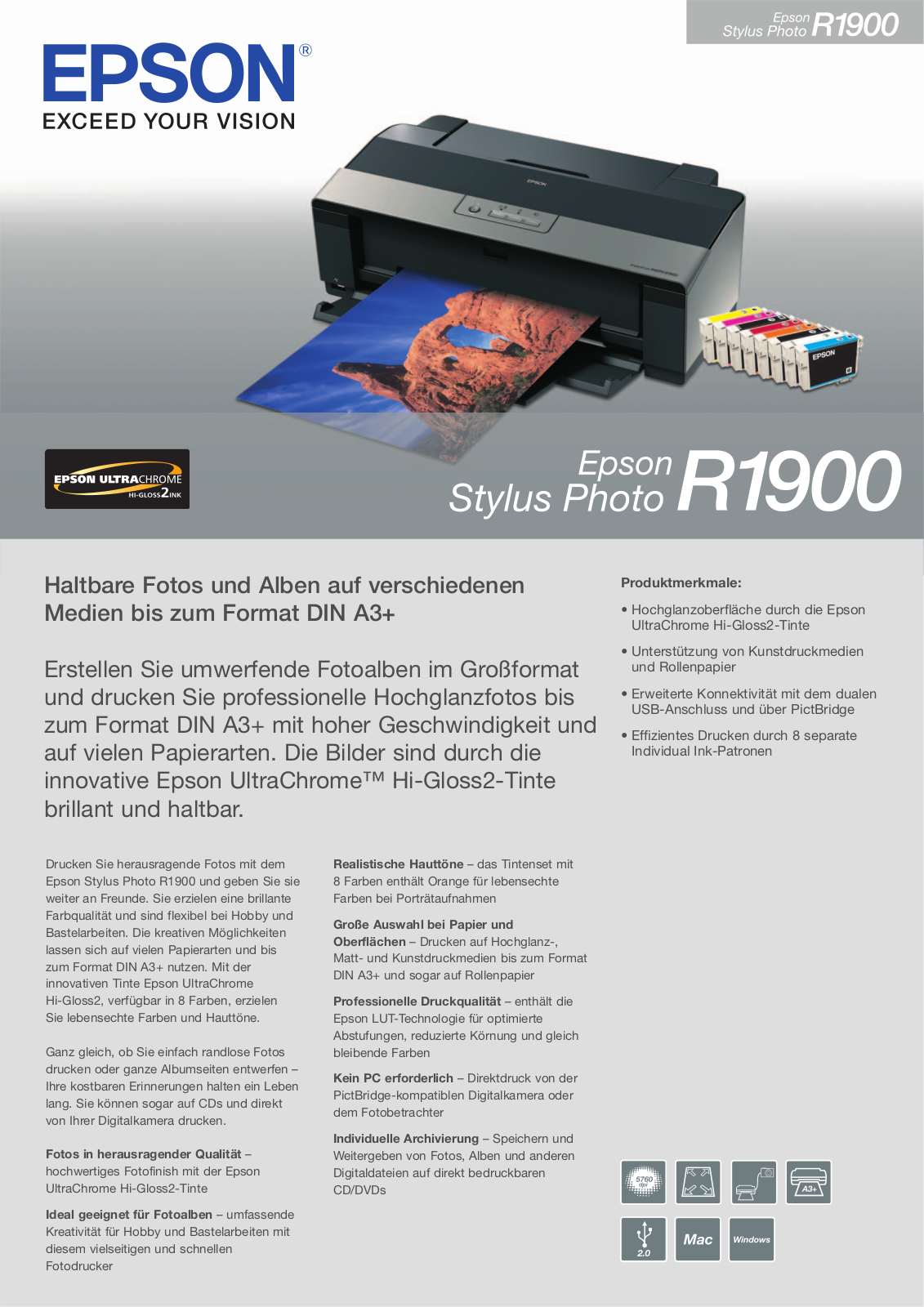 Epson STYLUS PHOTO R1900 DATASHEET