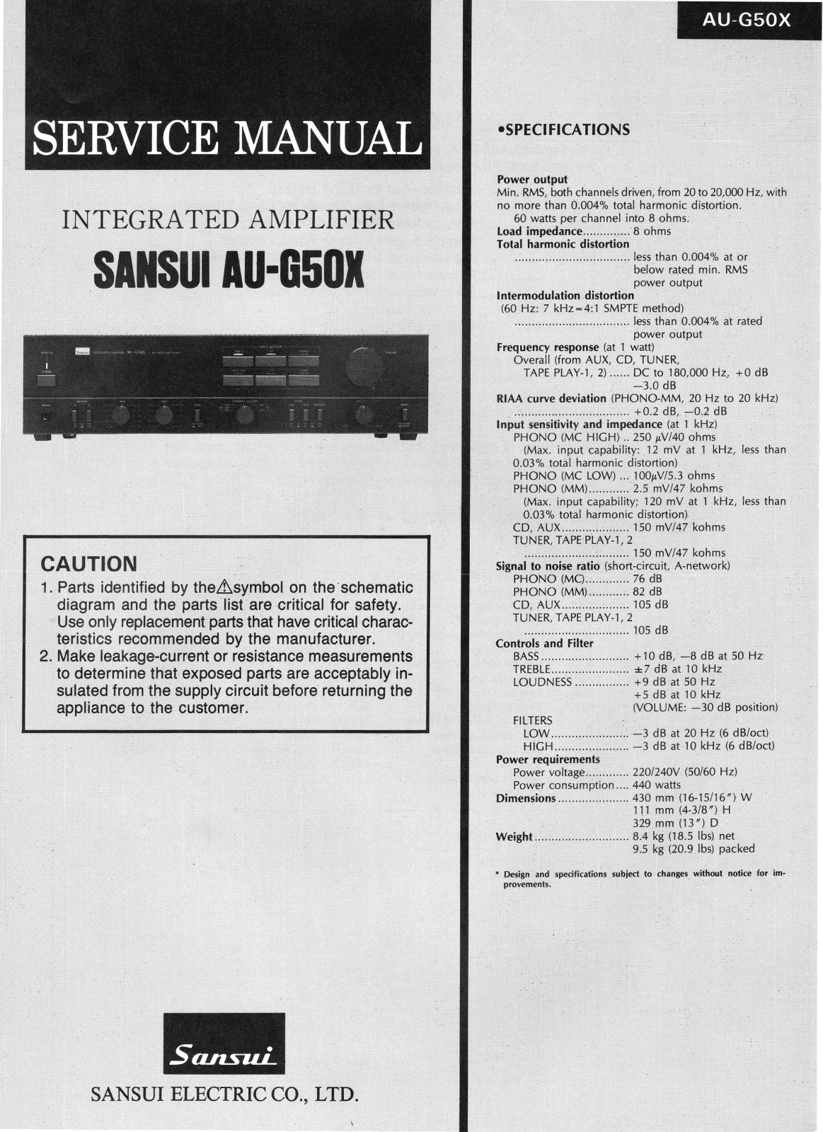 Sansui AU-G50-X Service Manual