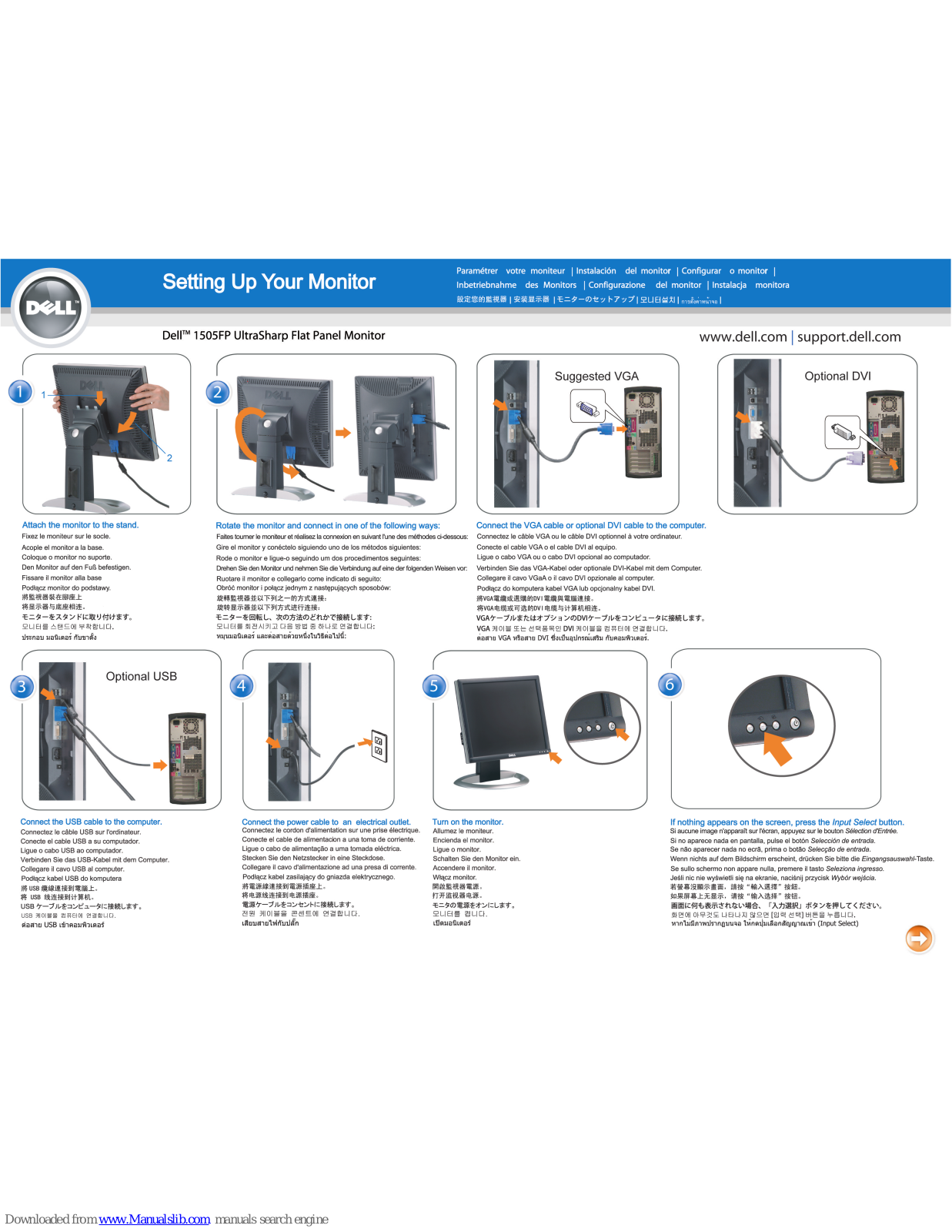 Dell UltraSharp 1505FP Setting Up - ManualMachine.com