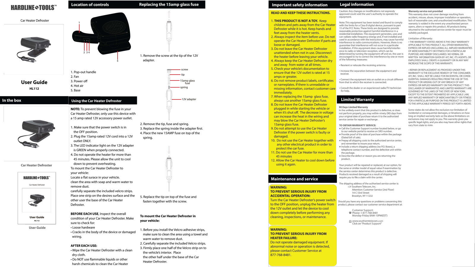 Hardline Tools HL112 User Manual