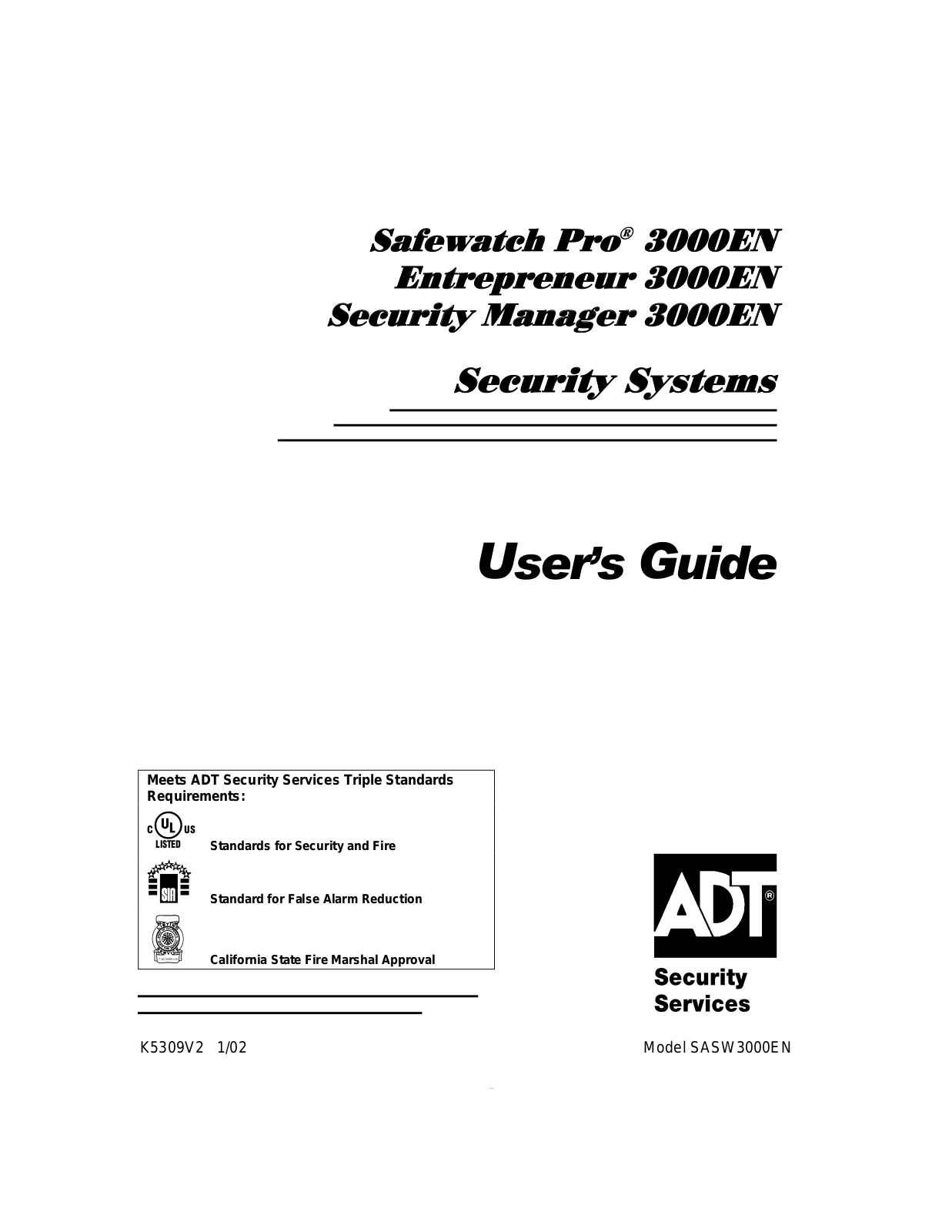 ADT K5309V2 User Manual