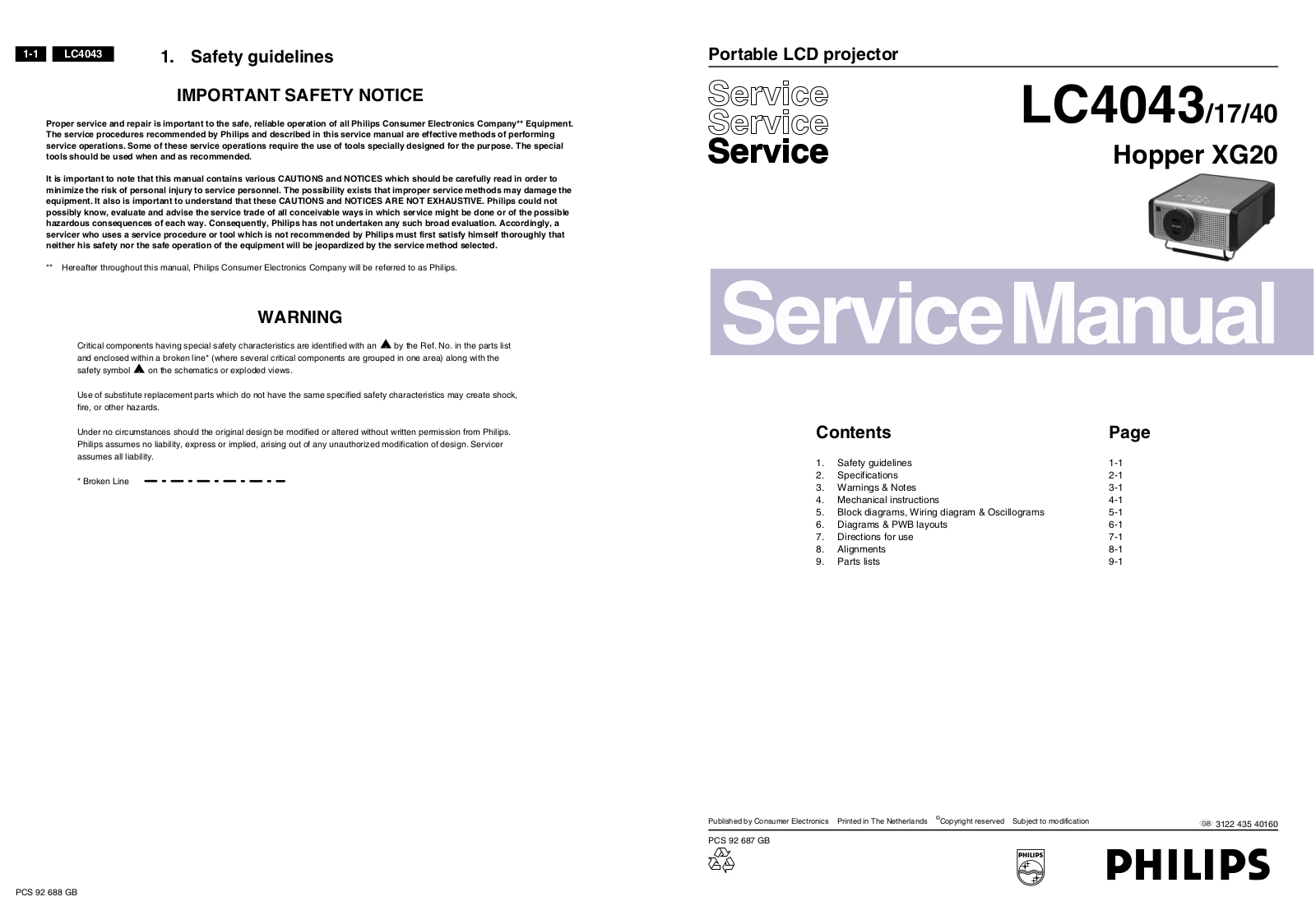 Philips LC4043 Service Manual