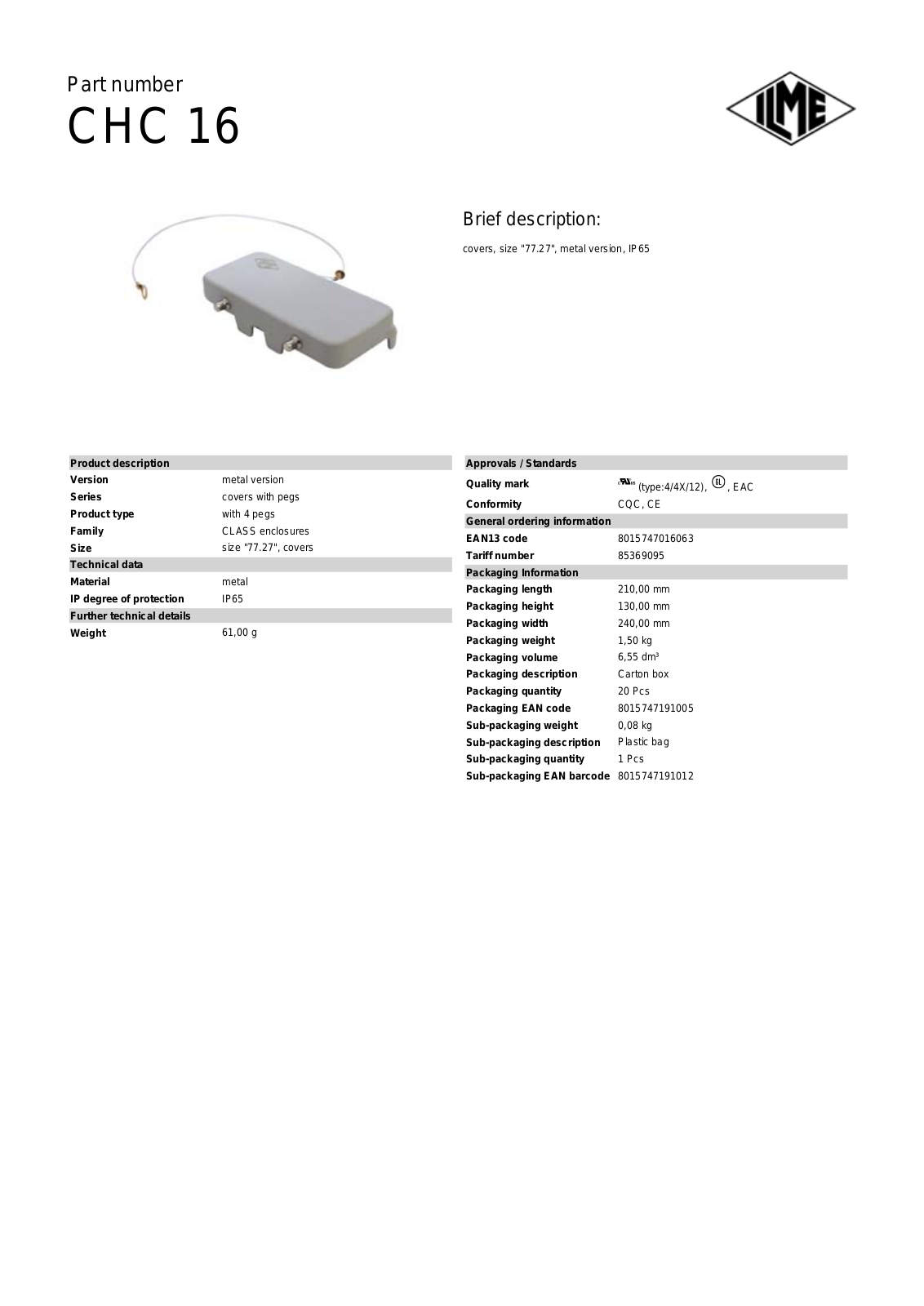 ILME CHC-16 Data Sheet