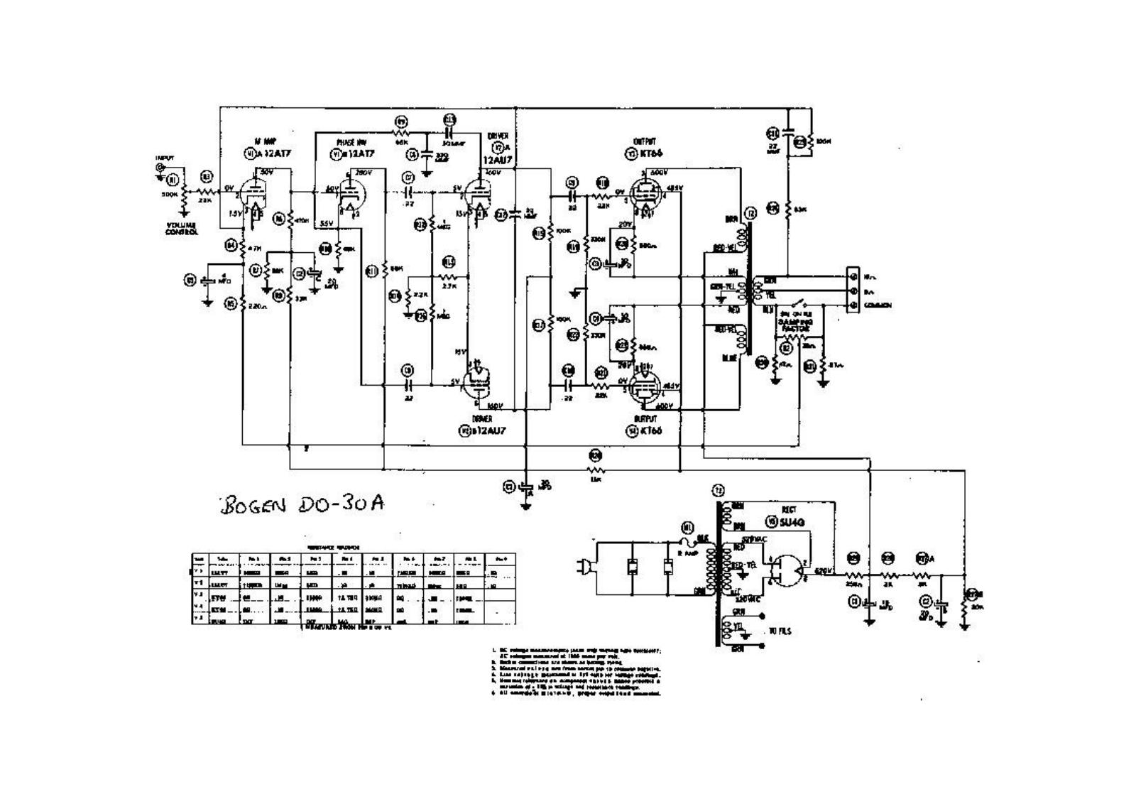 Bogen DO30 Schematic