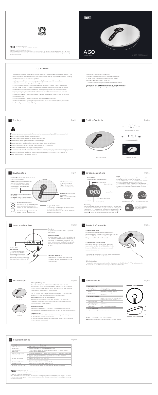 Mercury Innovations Science and Technology A60 User Manual