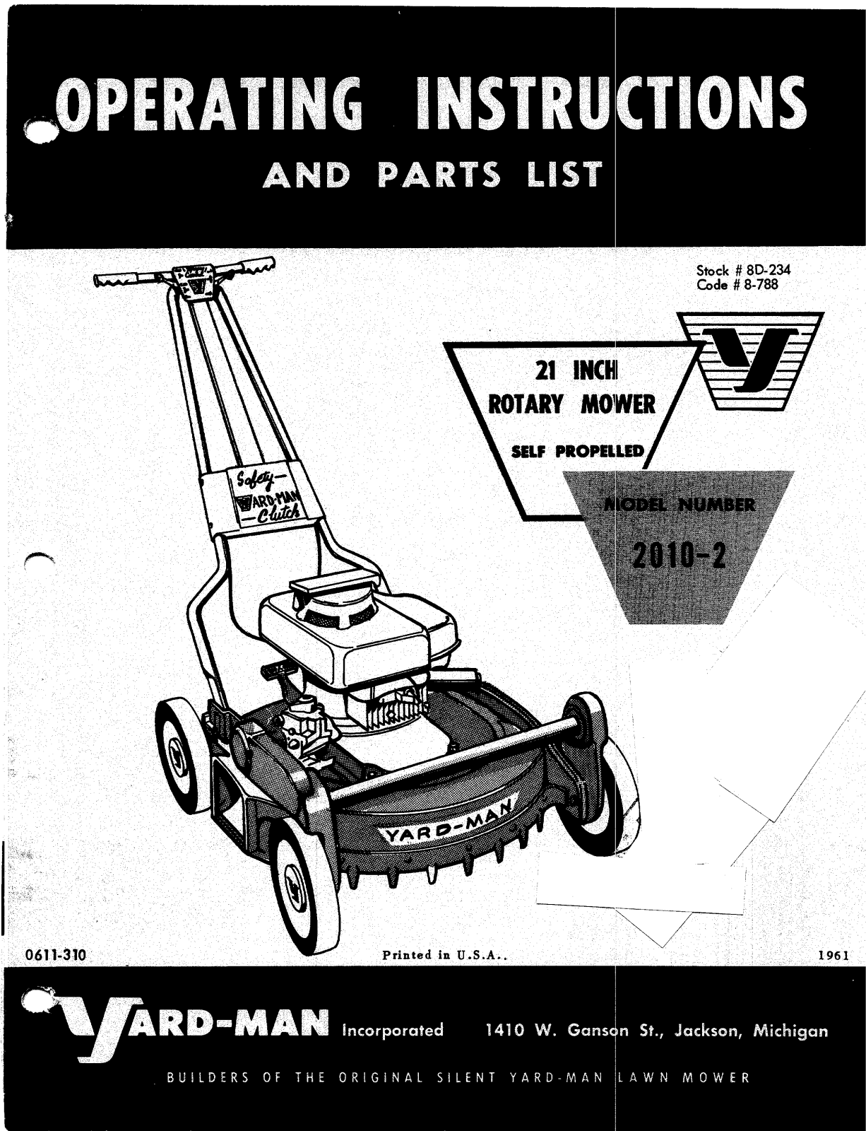 yard-man 2010-2 operators Manual