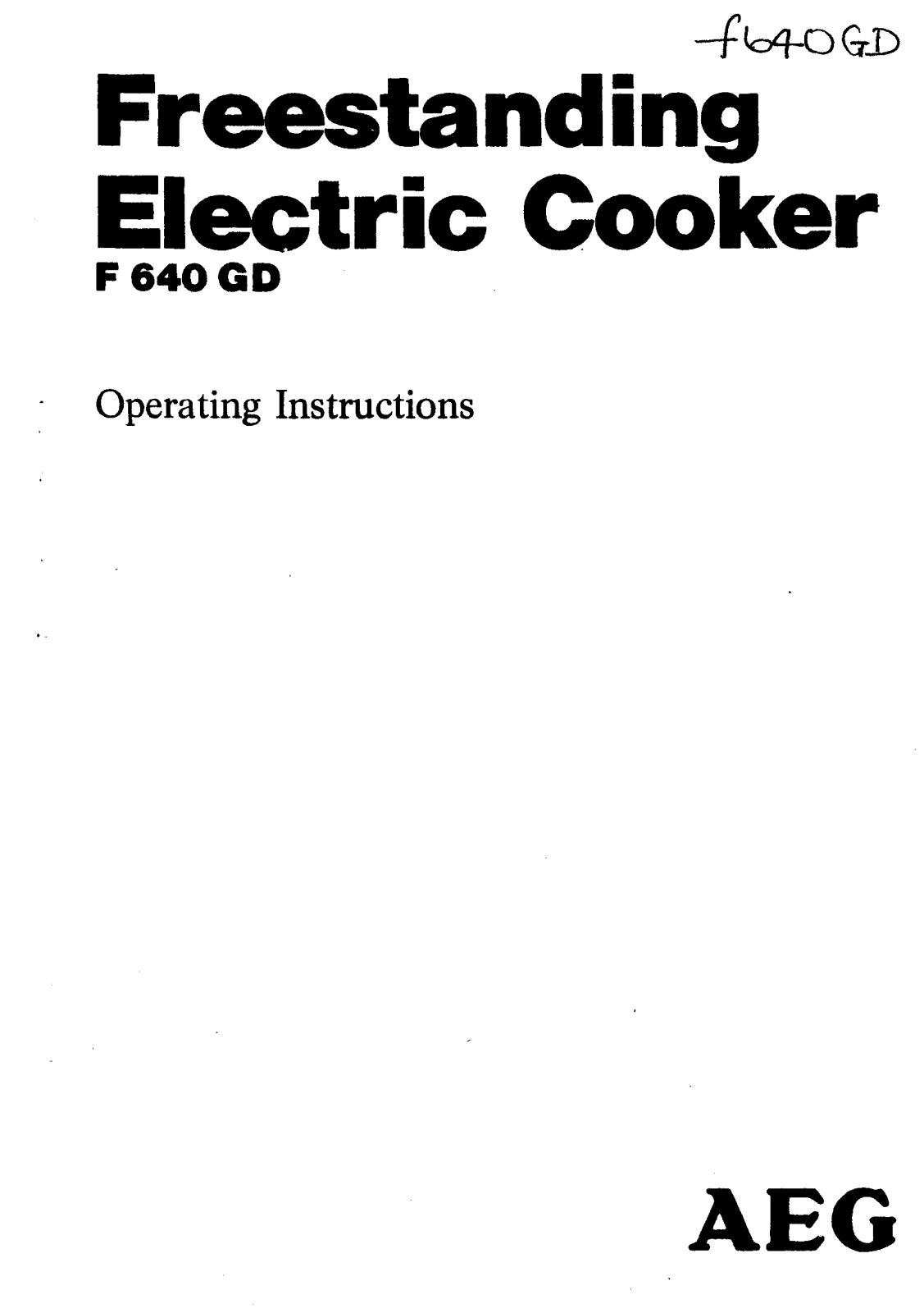 AEG-Electrolux F640DG User Manual