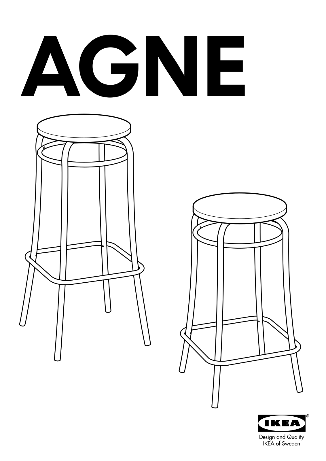 IKEA AGNE BARSTOOL 29 Assembly Instruction