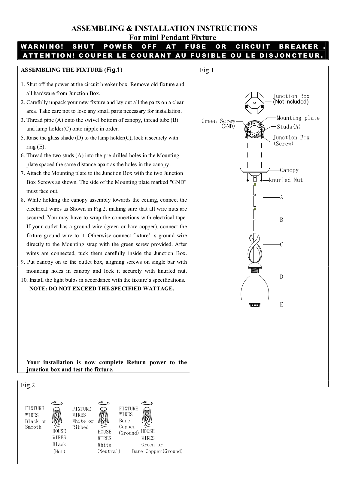 Lark Manor™ ACOT8323 Assembling & Installation Instructions - ManualMachine.com