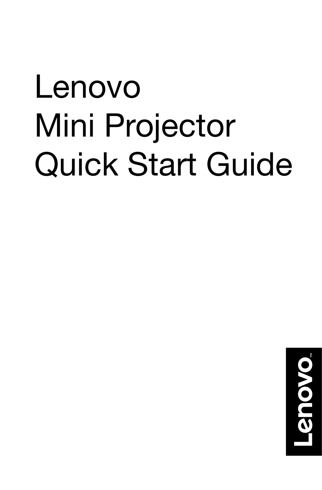 Lenovo ideacentre Mini Projector 610S-02ISH Quick Start Guide